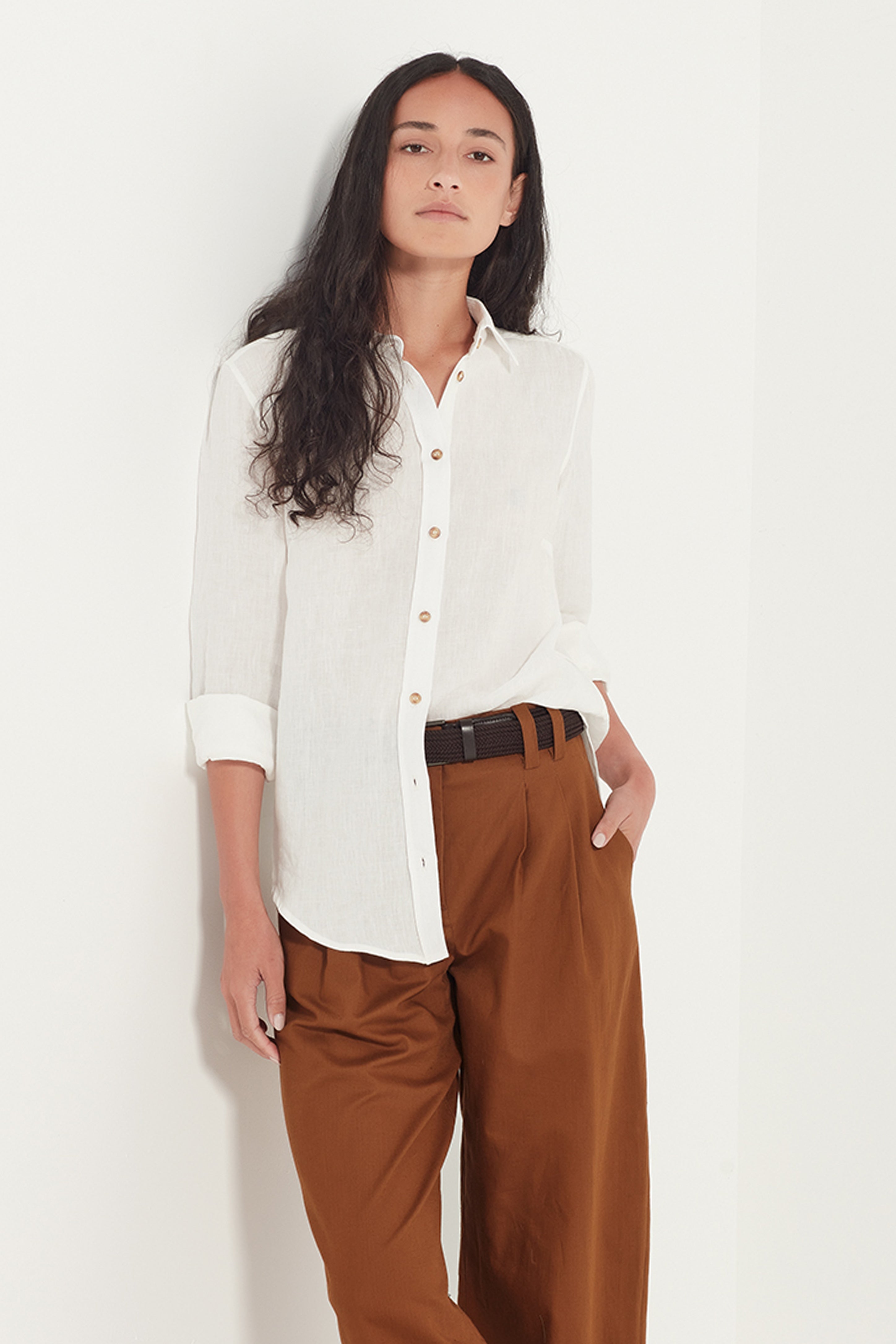 The Cairo Shirt in White Linen