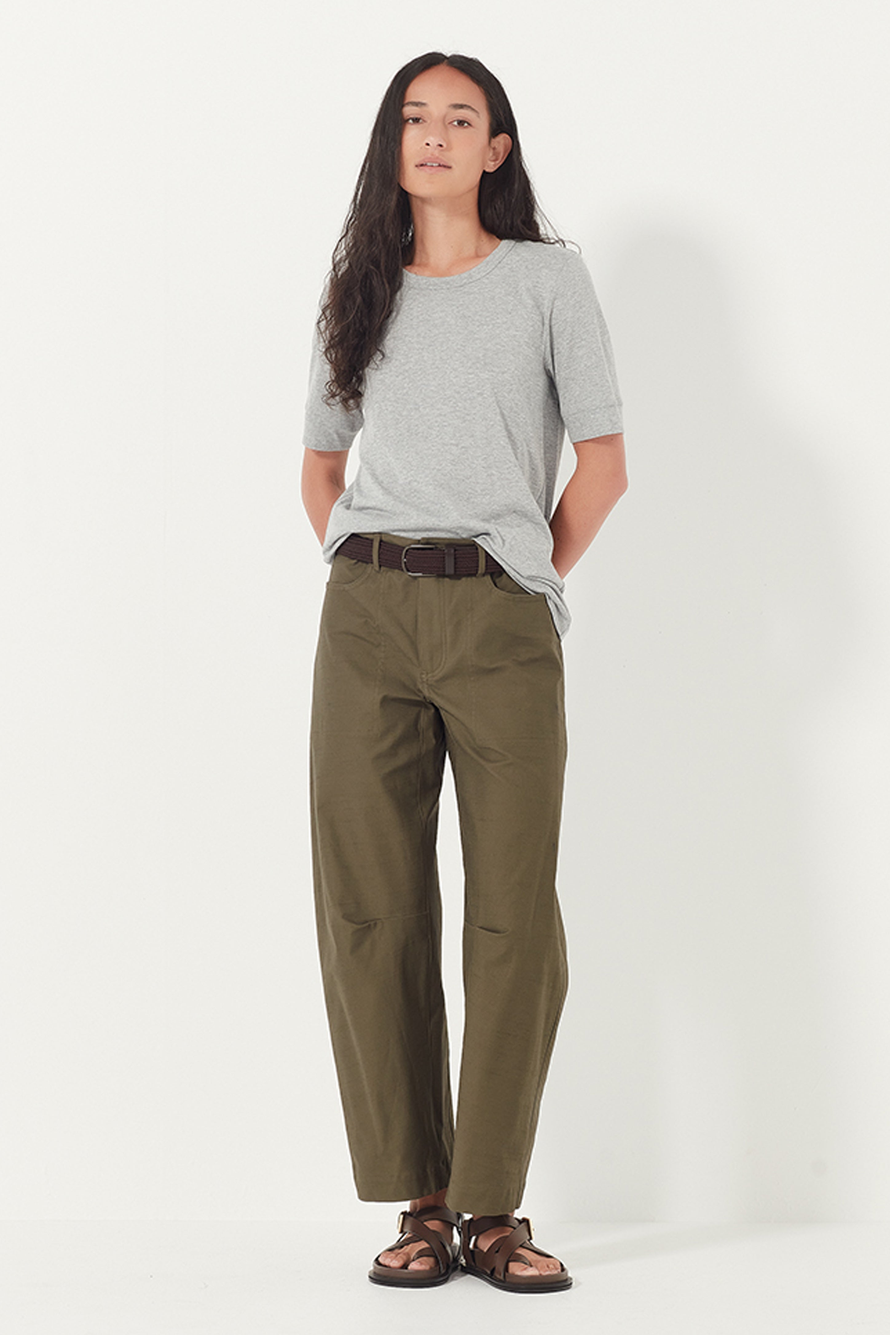 The Column Tee in Grey Marle