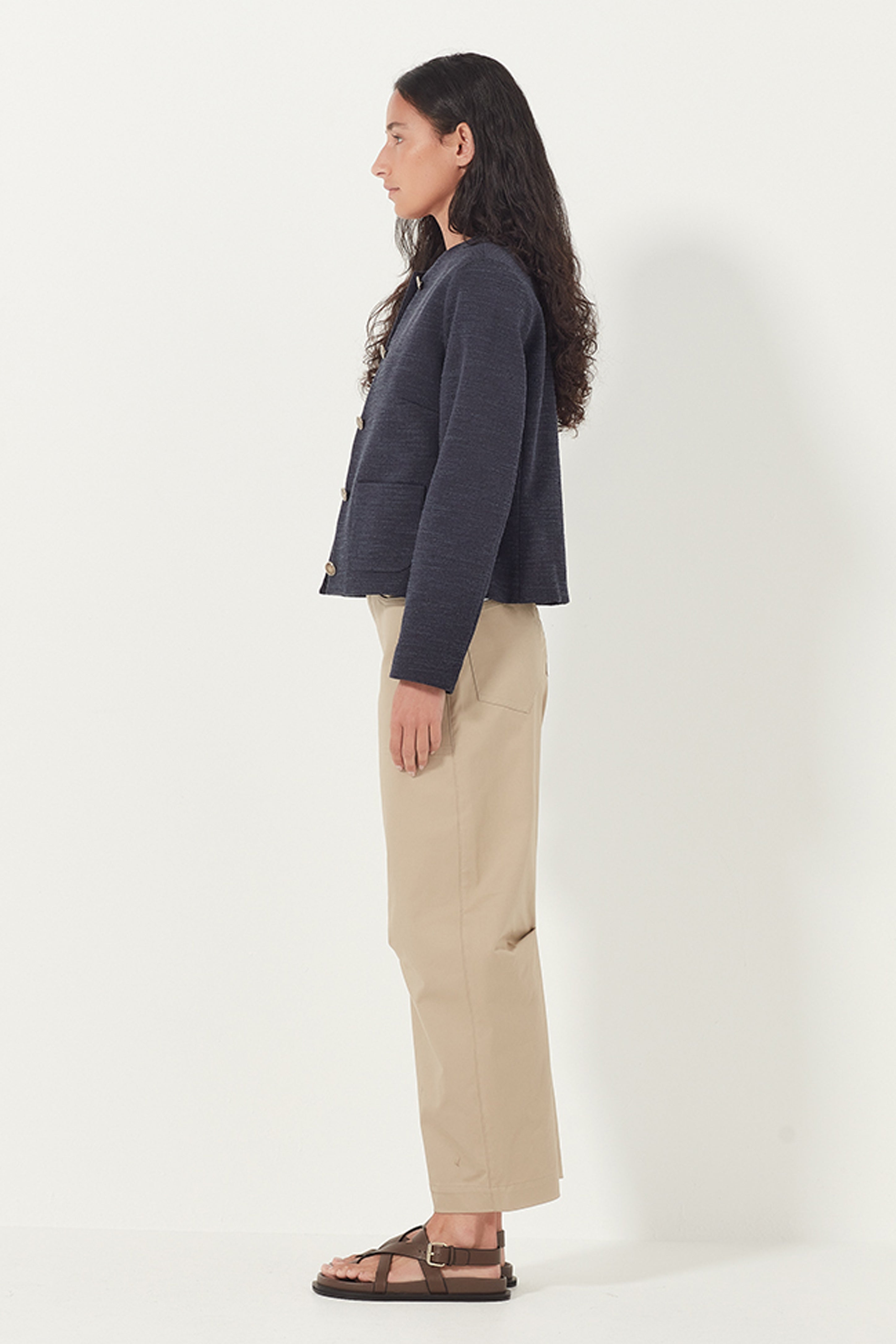 The Gabrielle Jacket in Navy Boucle