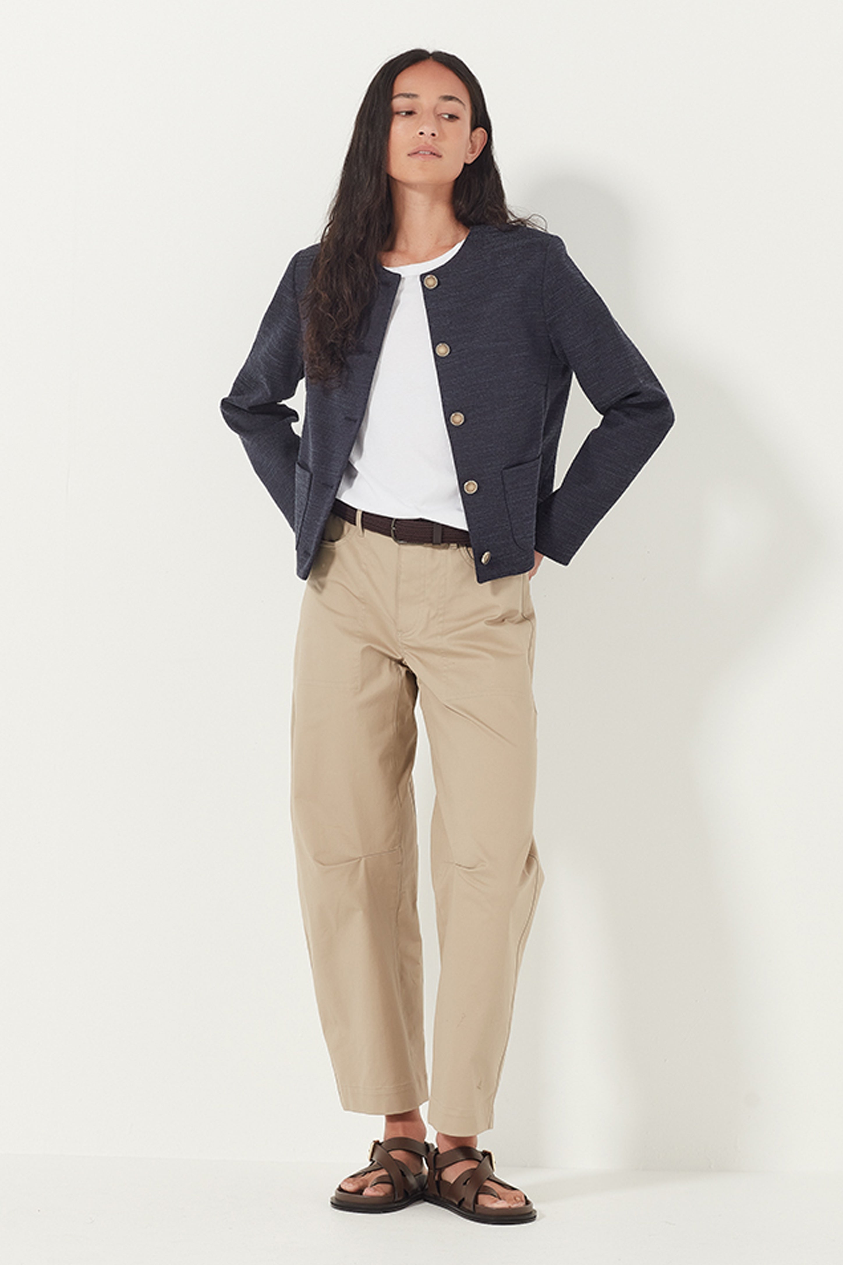 The Gabrielle Jacket in Navy Boucle