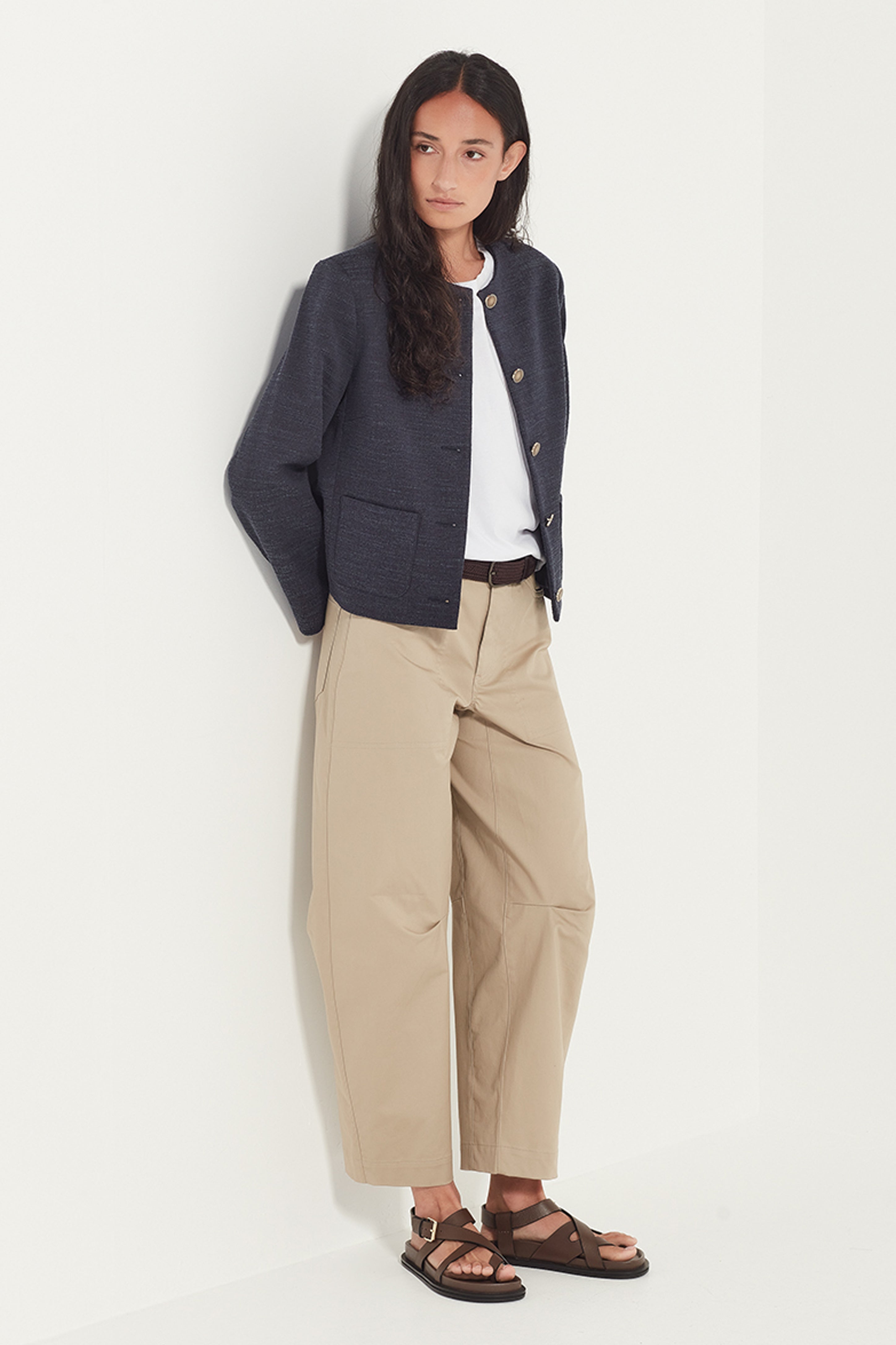 The Gabrielle Jacket in Navy Boucle