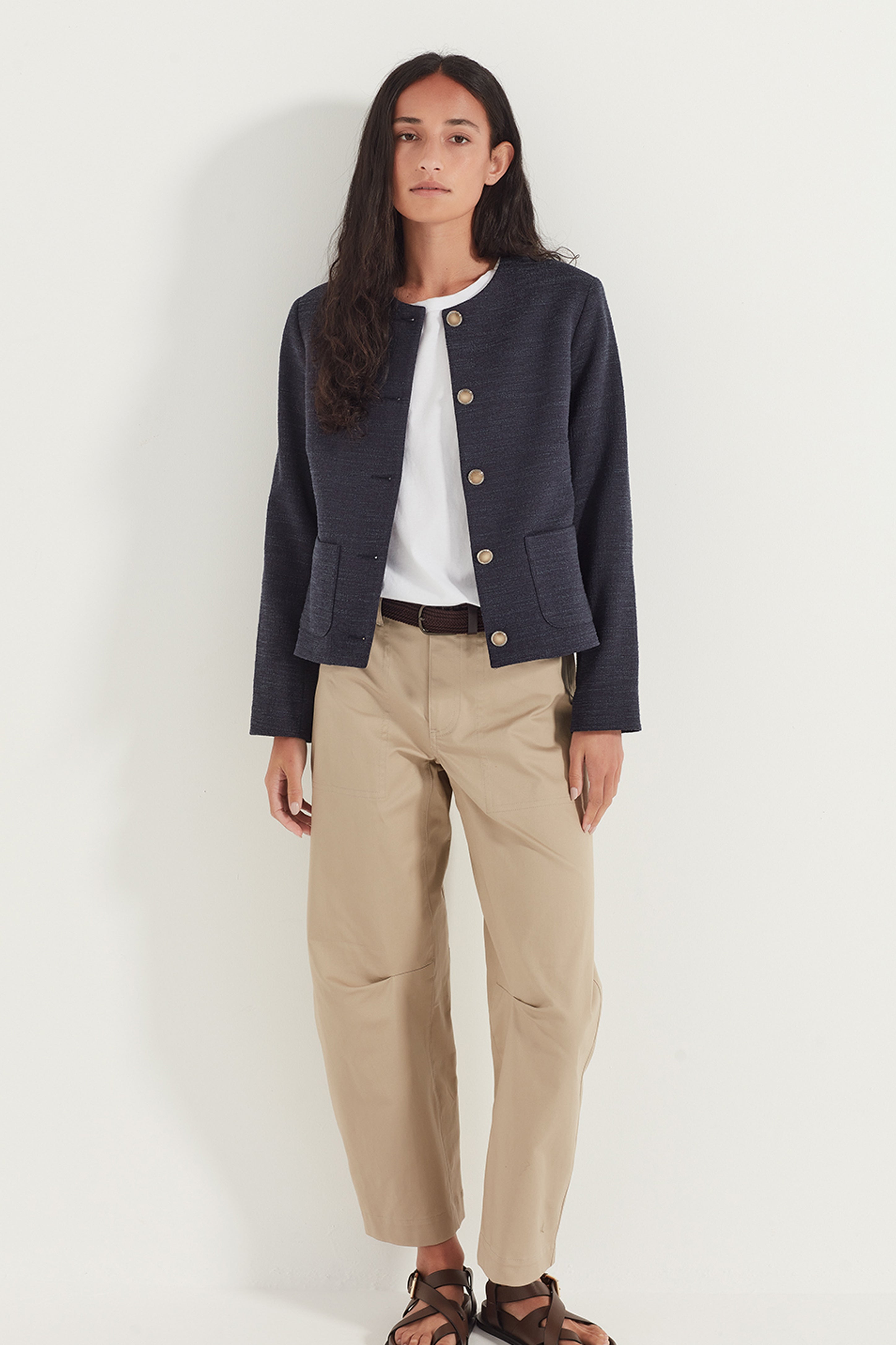 The Gabrielle Jacket in Navy Boucle