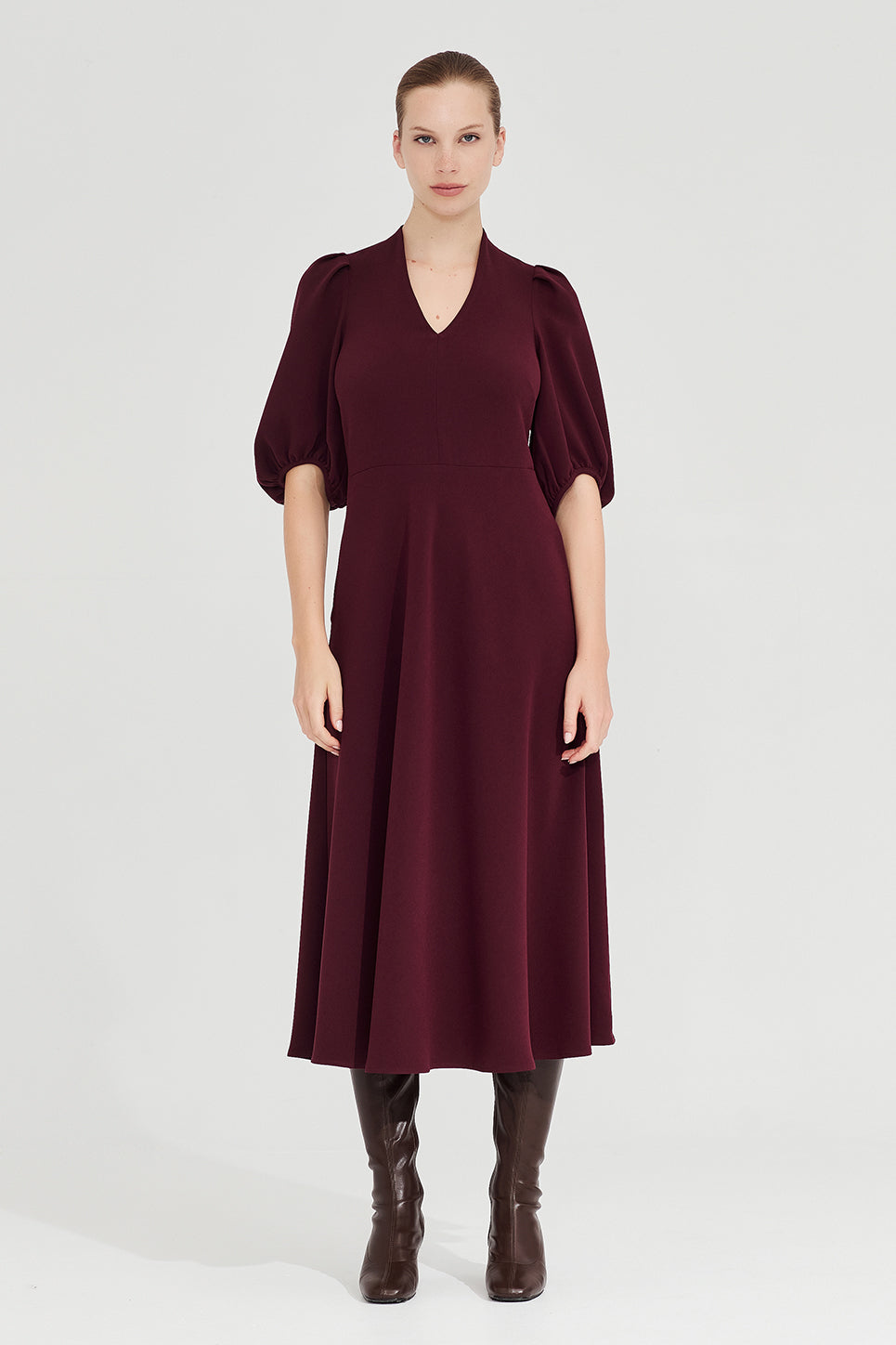 The Swinton Dress in Port