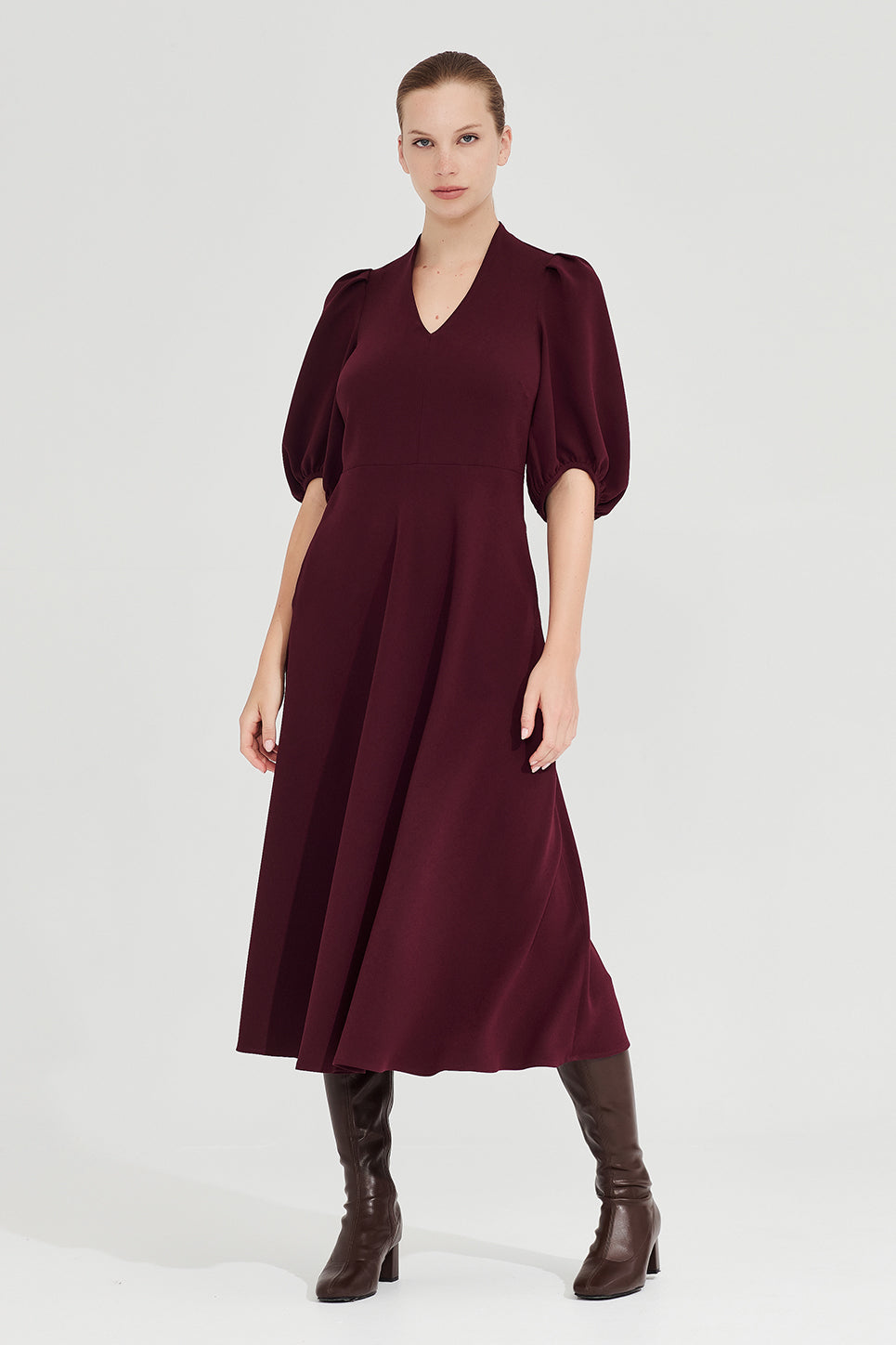 The Swinton Dress in Port