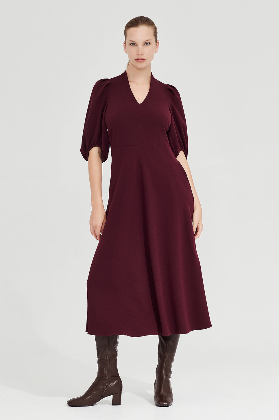 The Swinton Dress in Port