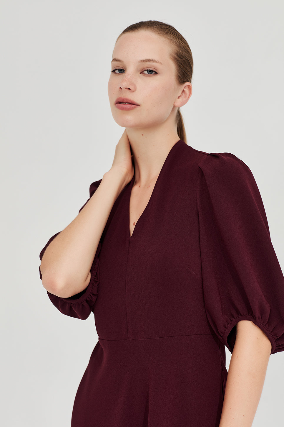 The Swinton Dress in Port