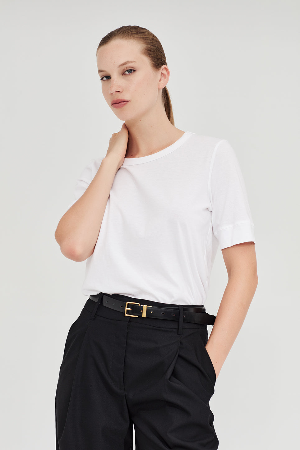 The Column Tee in White