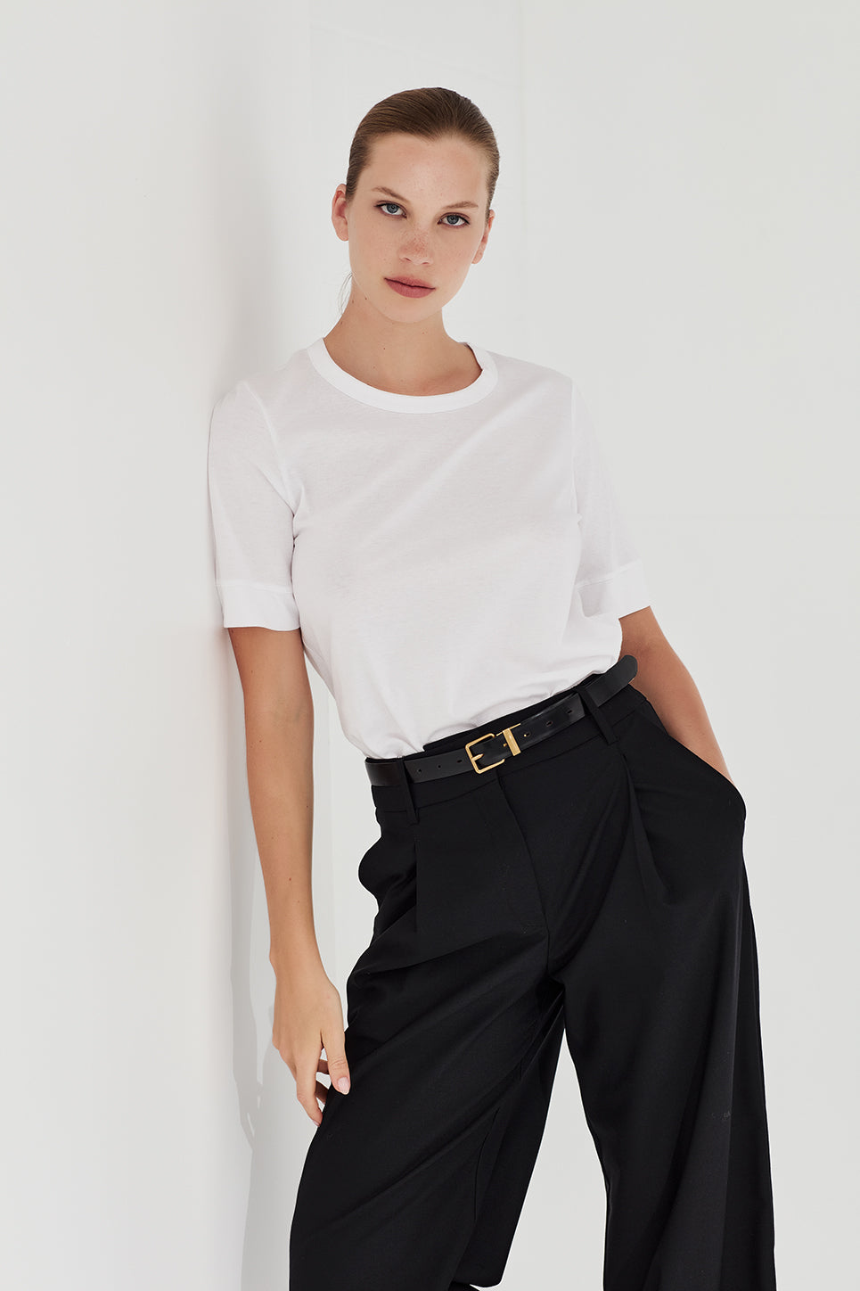 The Column Tee in White