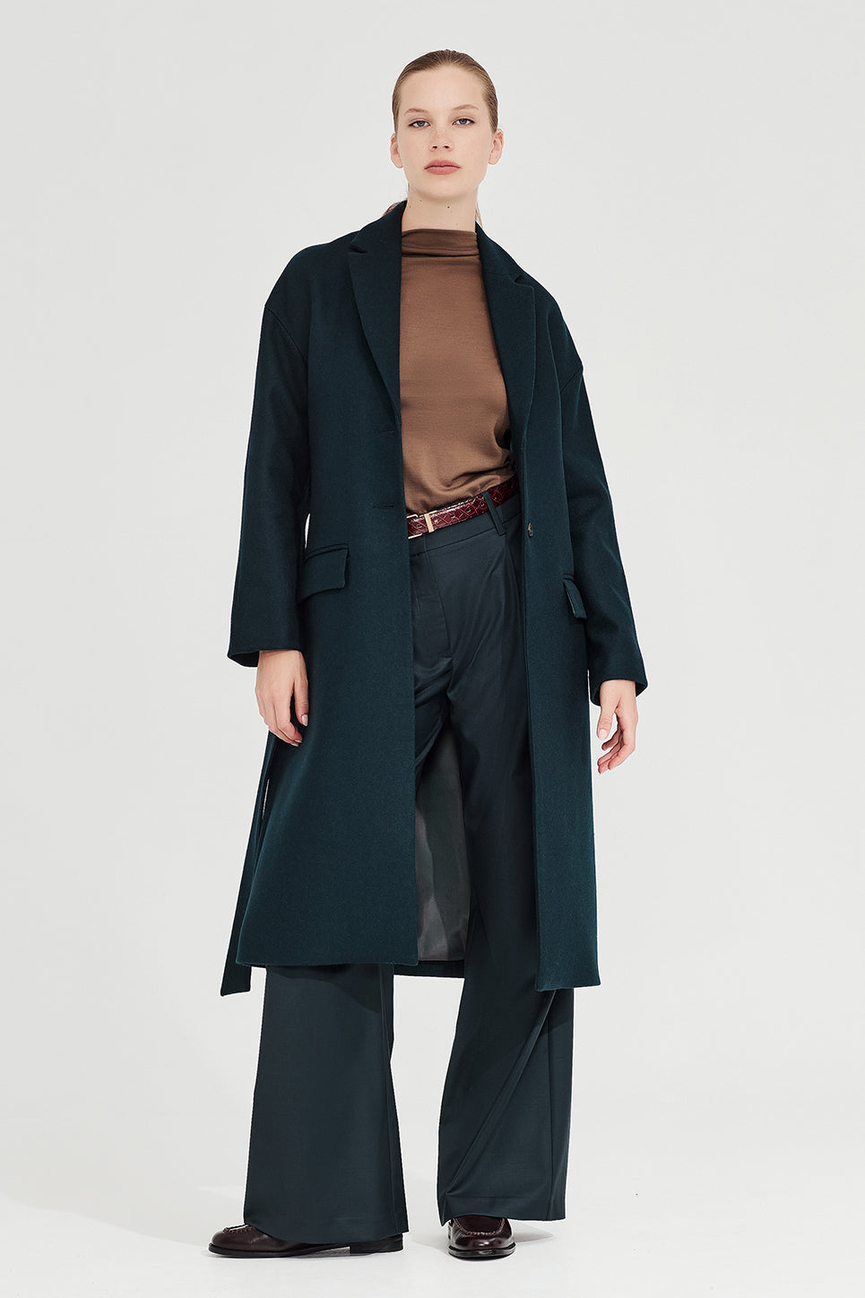 The Esther Coat in Deep Teal