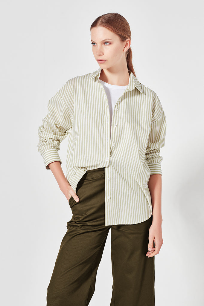 The Baildon Shirt in Apple Stripe – Shjark