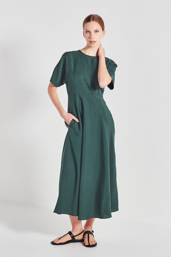 The Evelyn 2-Way Dress in Bottle Green – Shjark