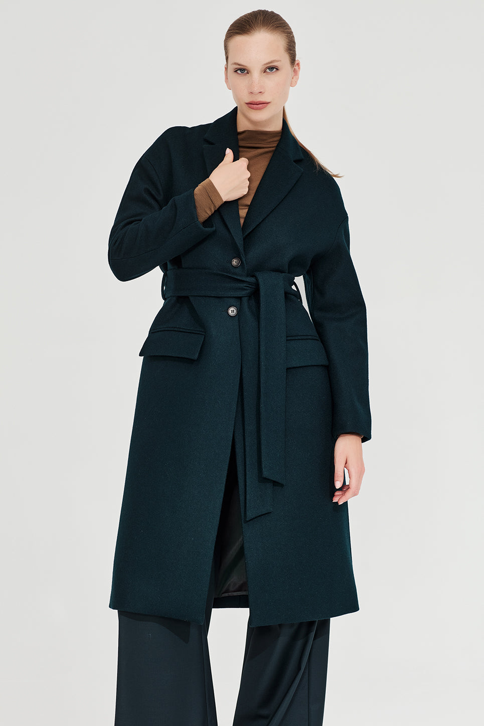The Esther Coat in Deep Teal