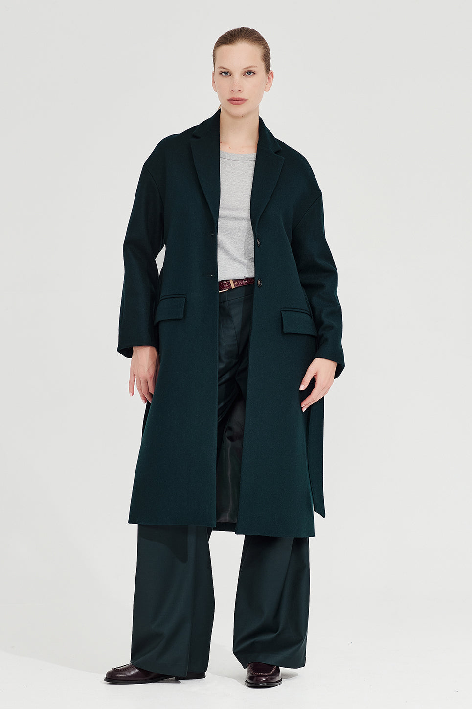 The Esther Coat in Deep Teal
