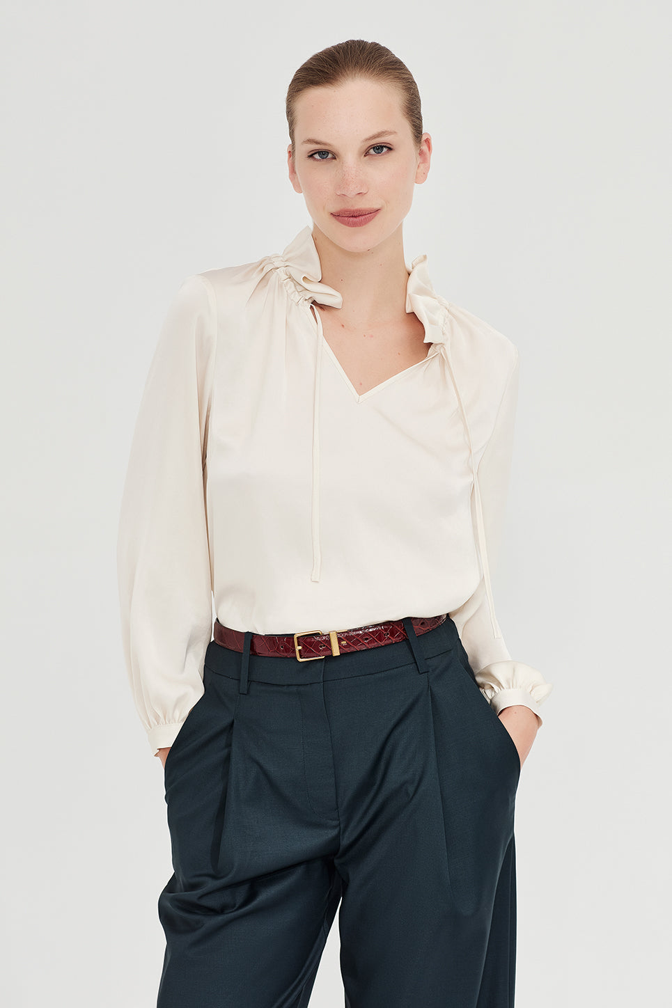 The Patti Blouse in Pearl