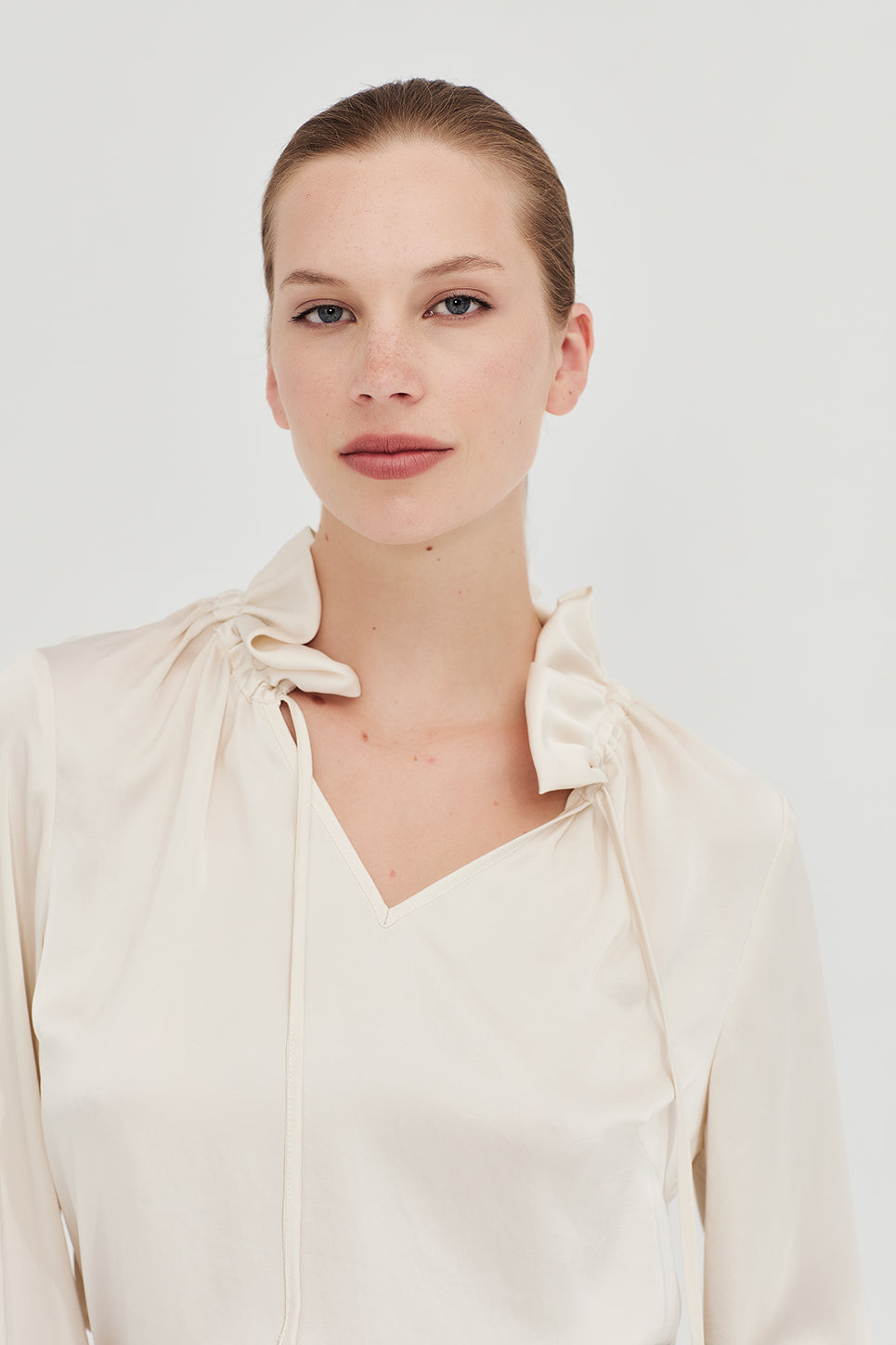 The Patti Blouse in Pearl