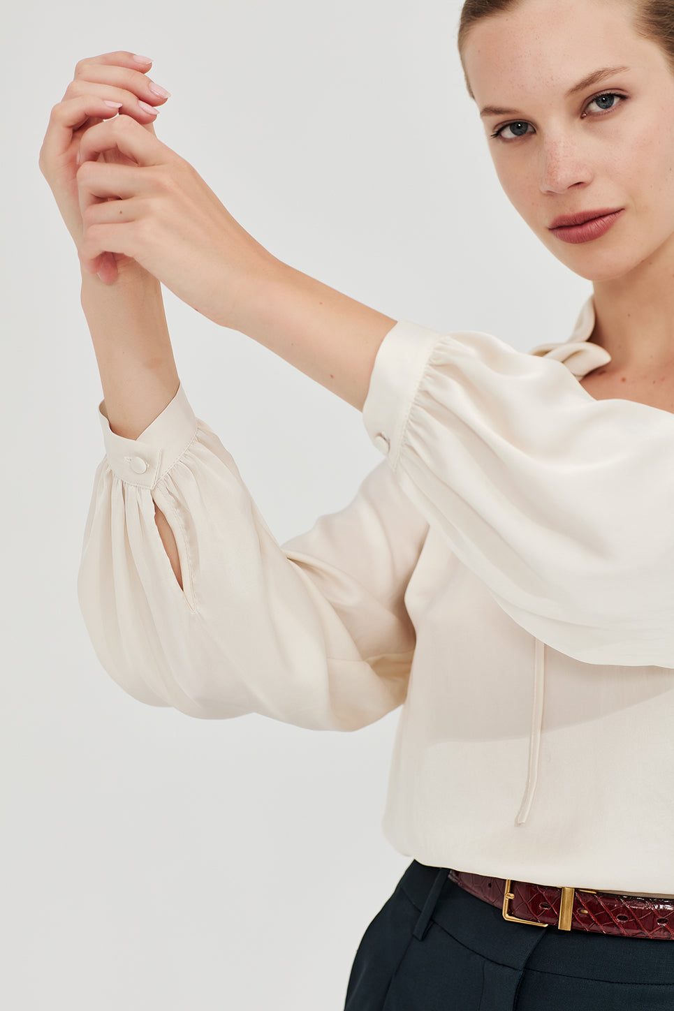 The Patti Blouse in Pearl