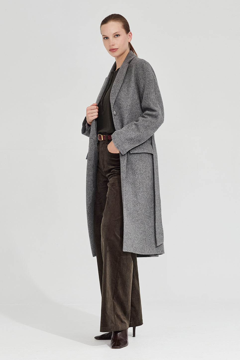 The Esther Coat in Grey Marle