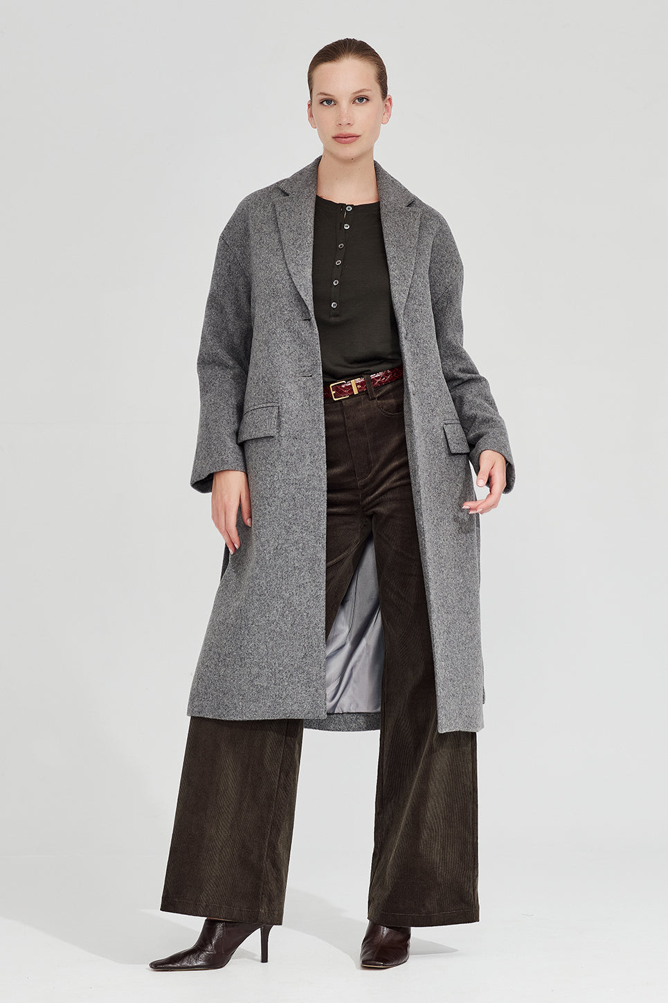 The Esther Coat in Grey Marle