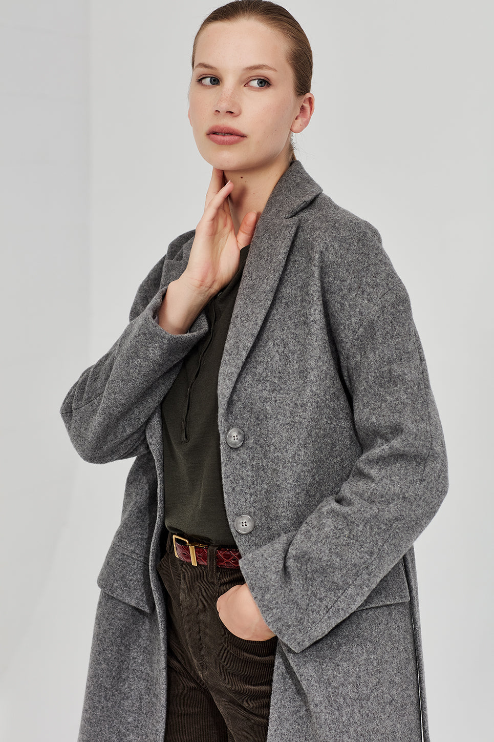 The Esther Coat in Grey Marle
