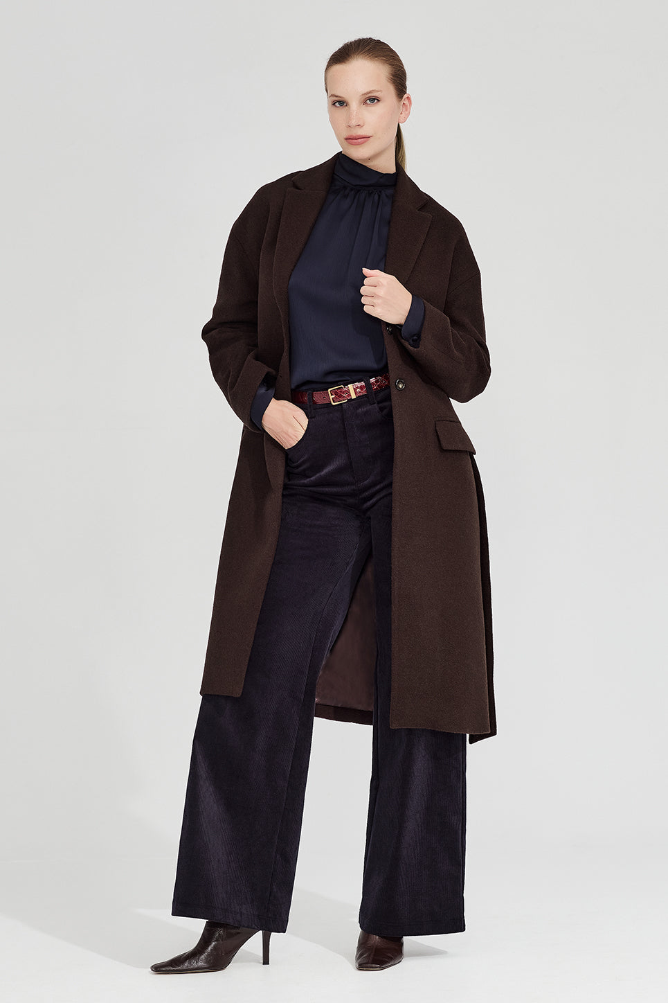 The Esther Coat in Chocolate