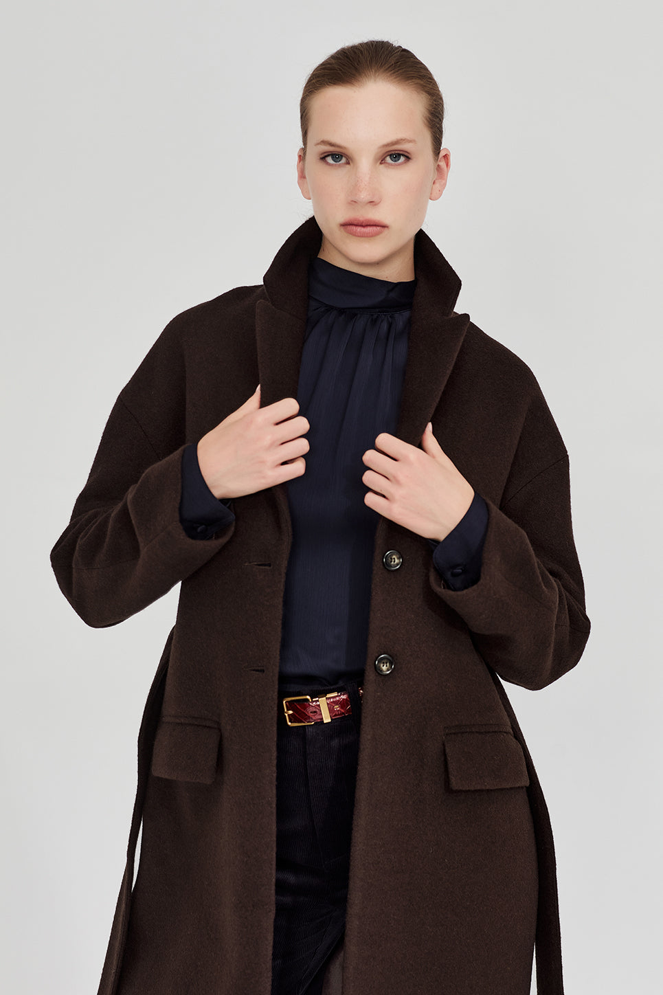 The Esther Coat in Chocolate