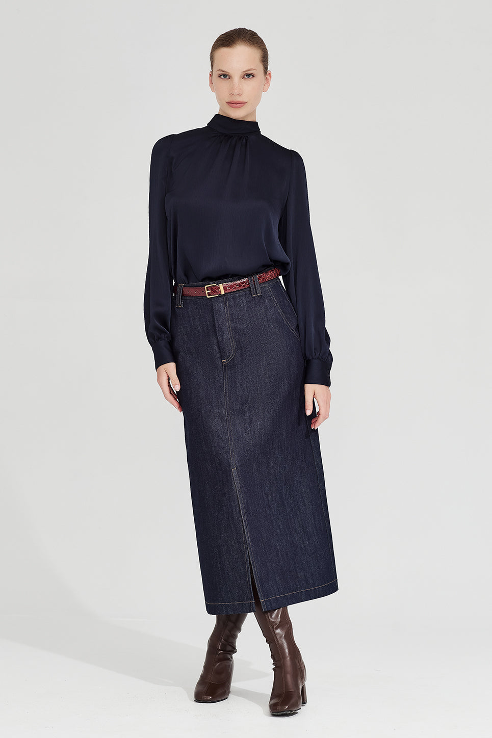 The Dryden Skirt in Indigo Denim