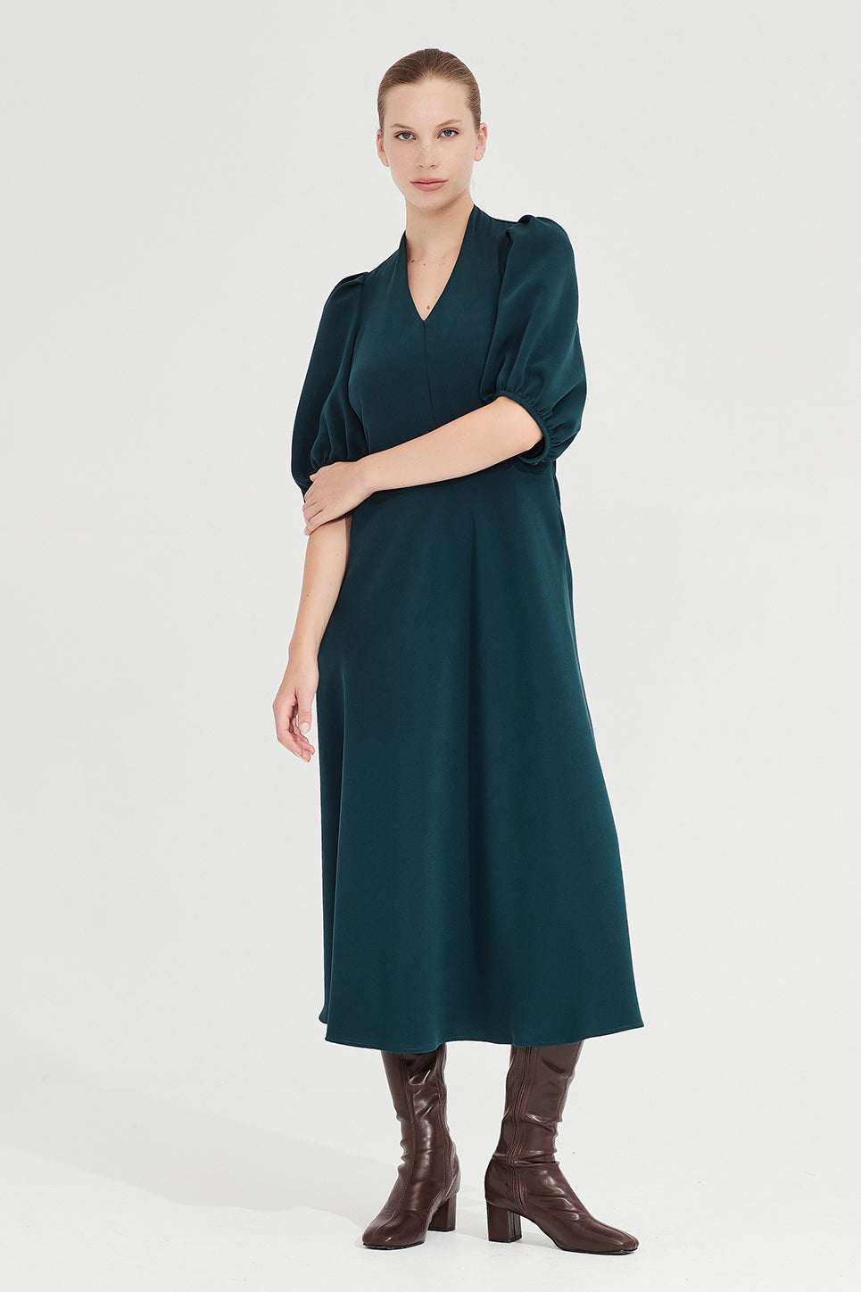 The Swinton Dress in Deep Aqua