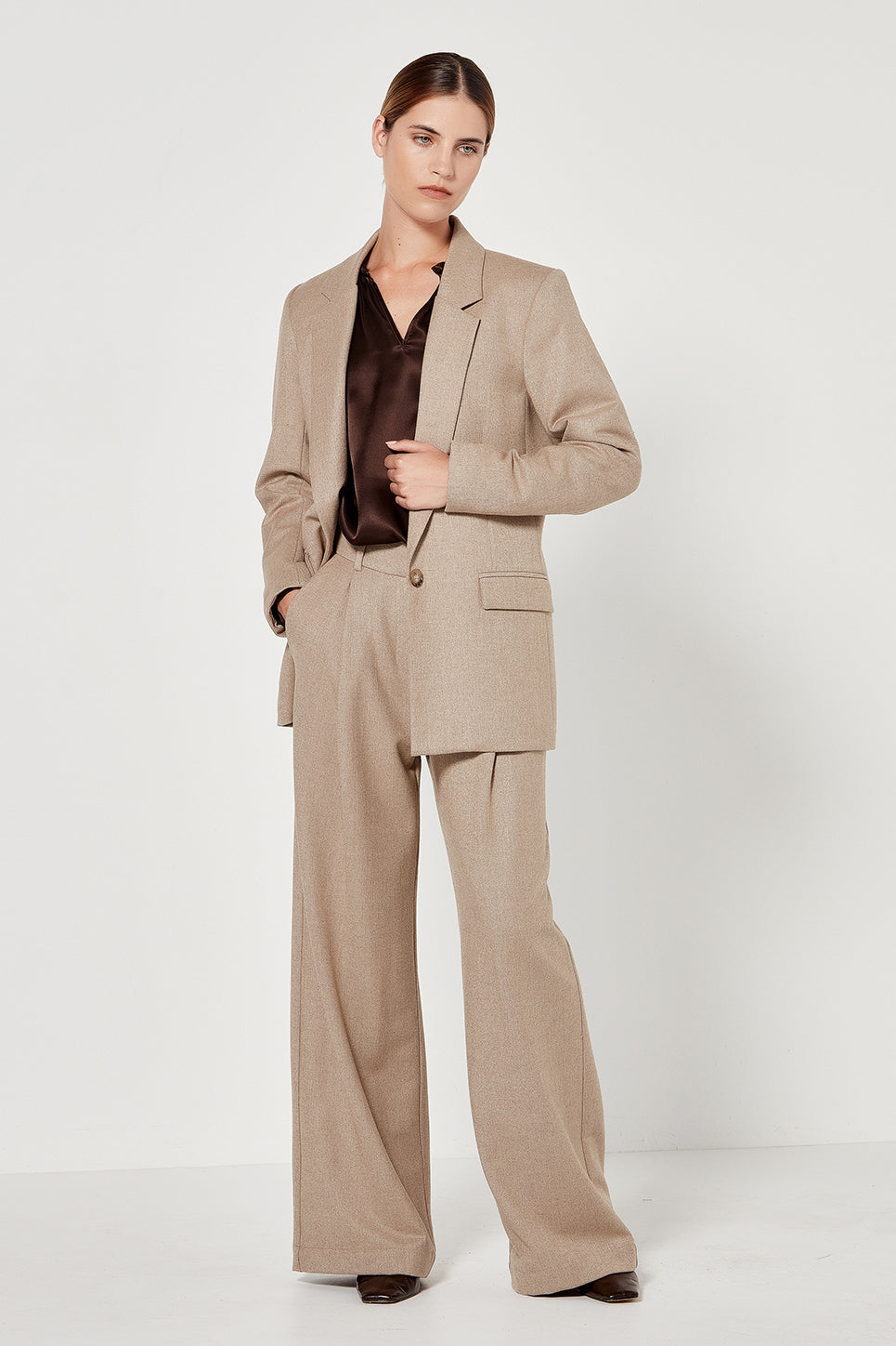 The Selbourne Trouser in Biscuit Melange