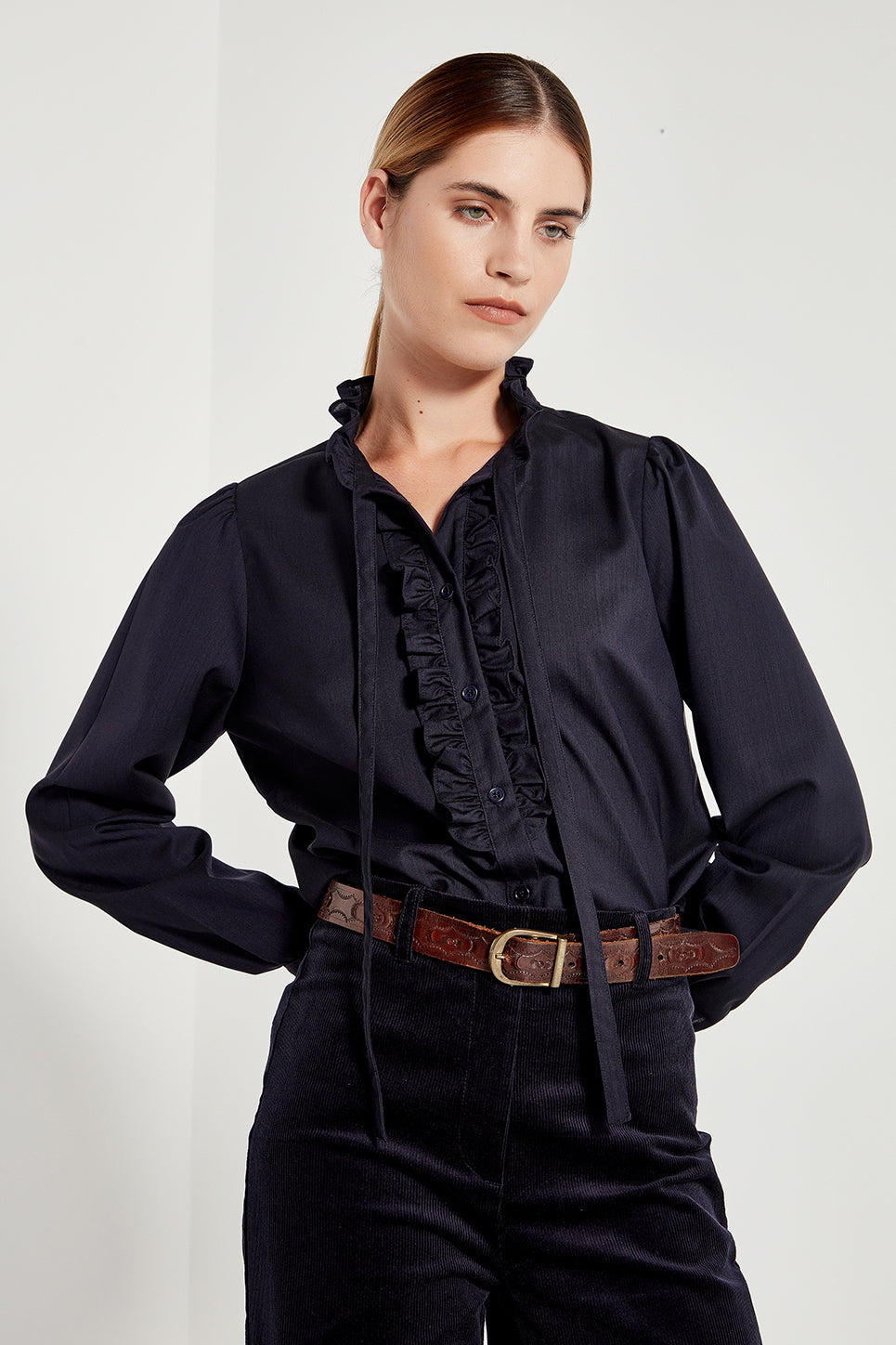 The Florence Blouse in Navy