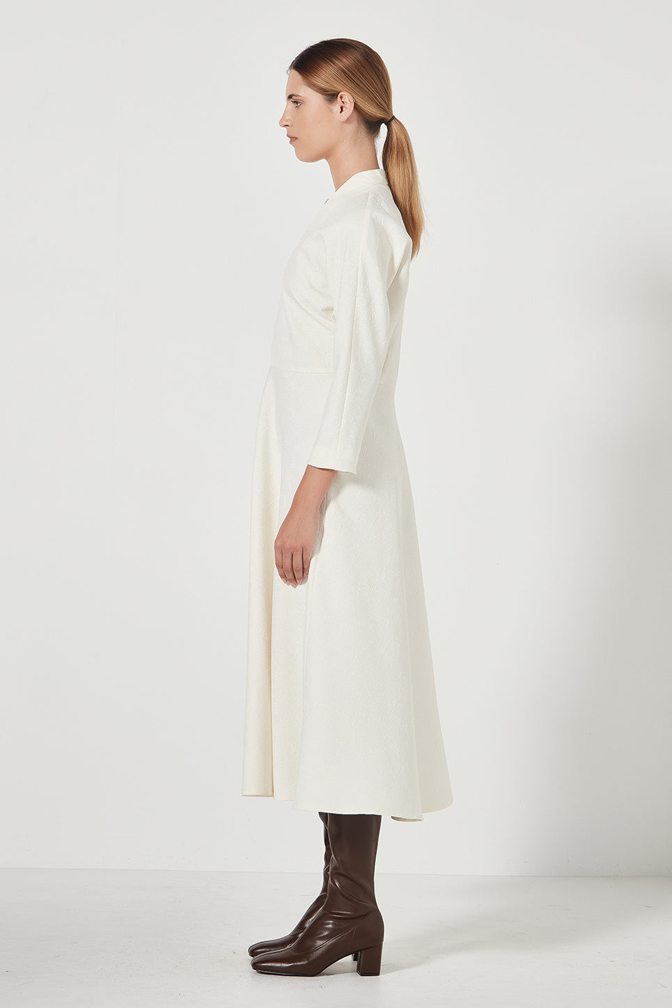 The Amelia Dress in Ivory Jacquard