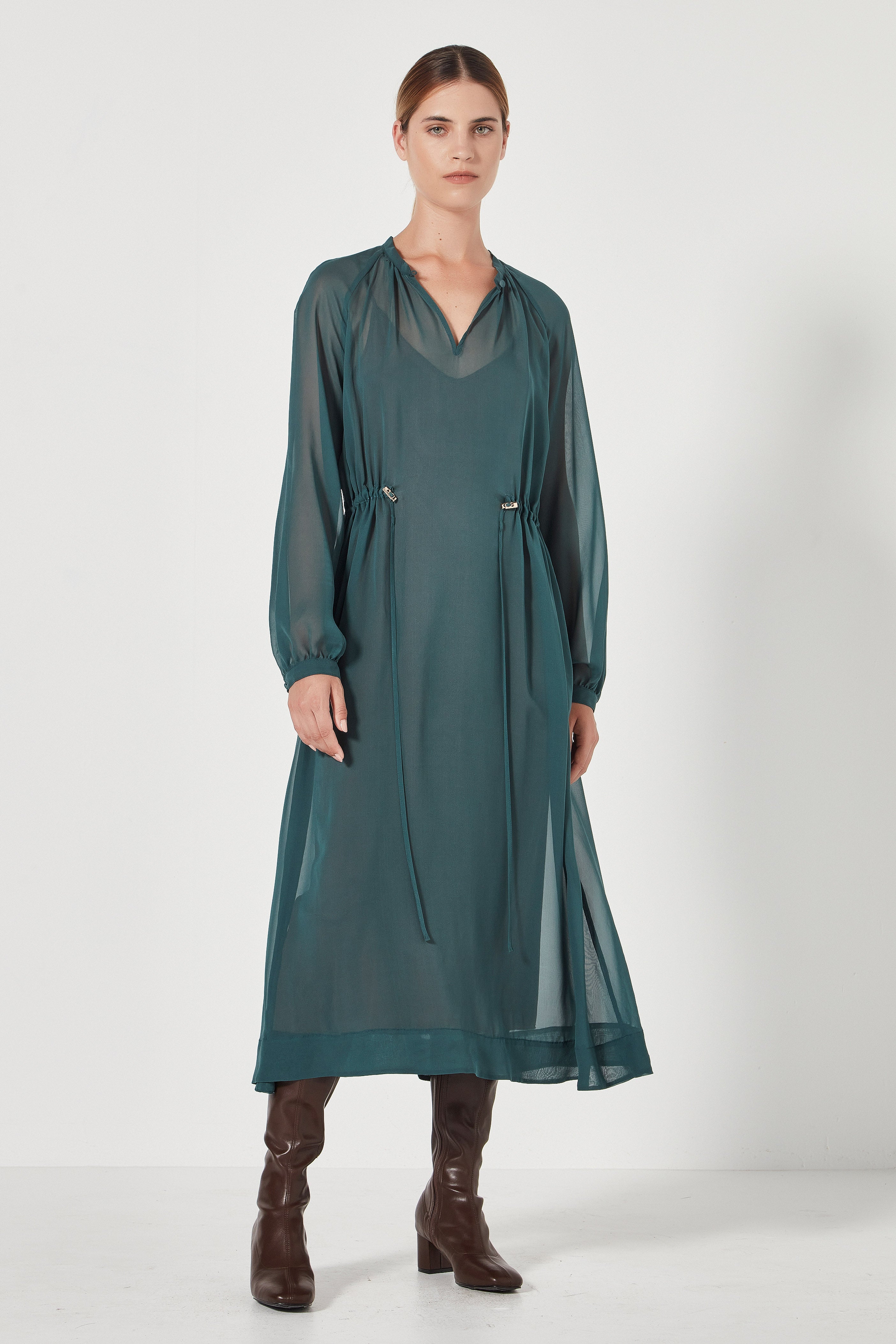The Otto Dress in Jade Silk Chiffon
