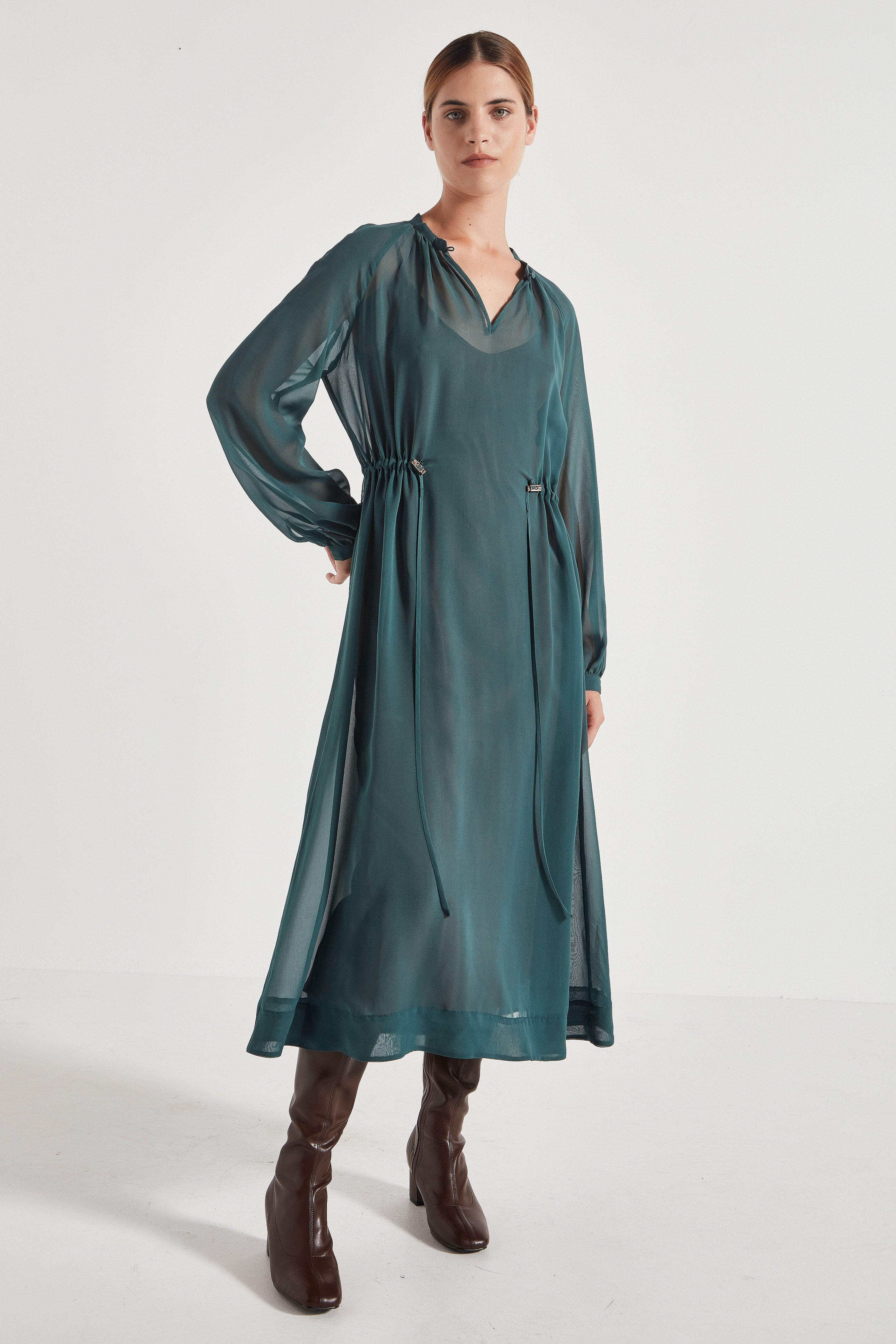 The Otto Dress in Jade Silk Chiffon