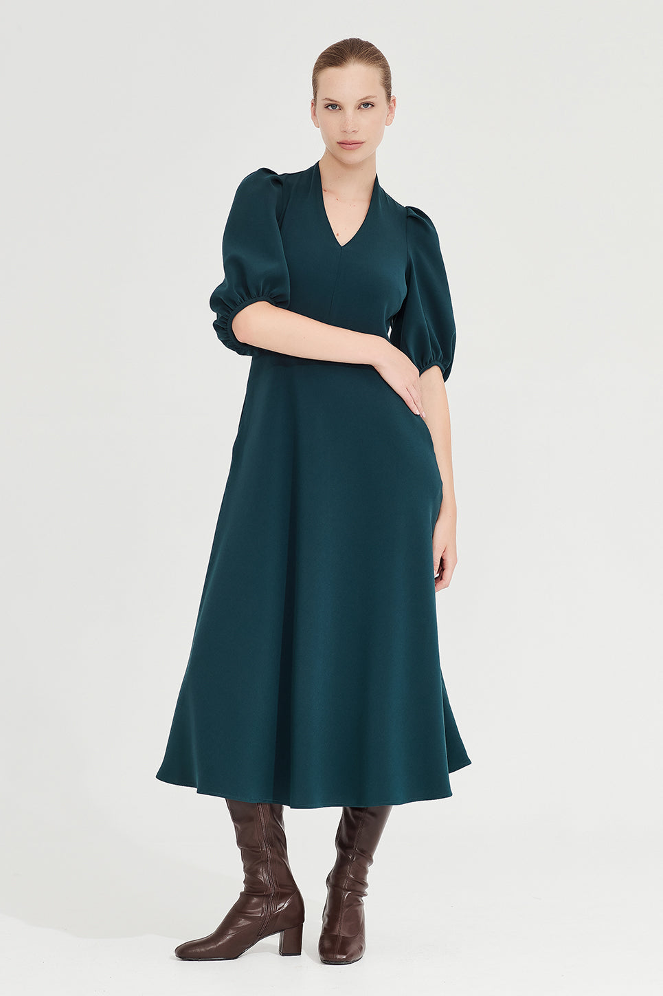The Swinton Dress in Deep Aqua