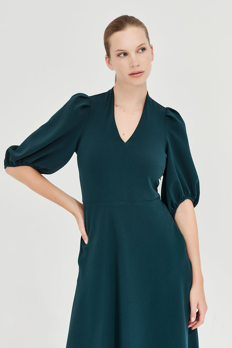 The Swinton Dress in Deep Aqua