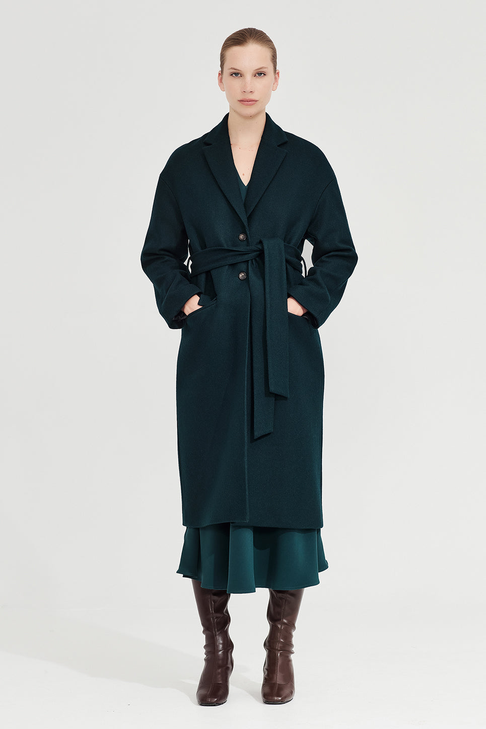 The Esther Coat in Deep Teal