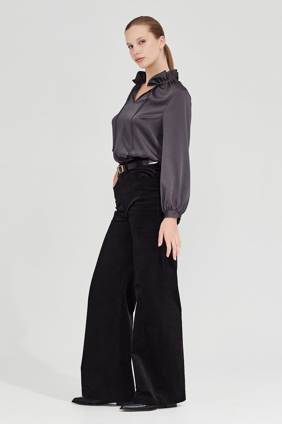 The Patti Blouse in Gunmetal