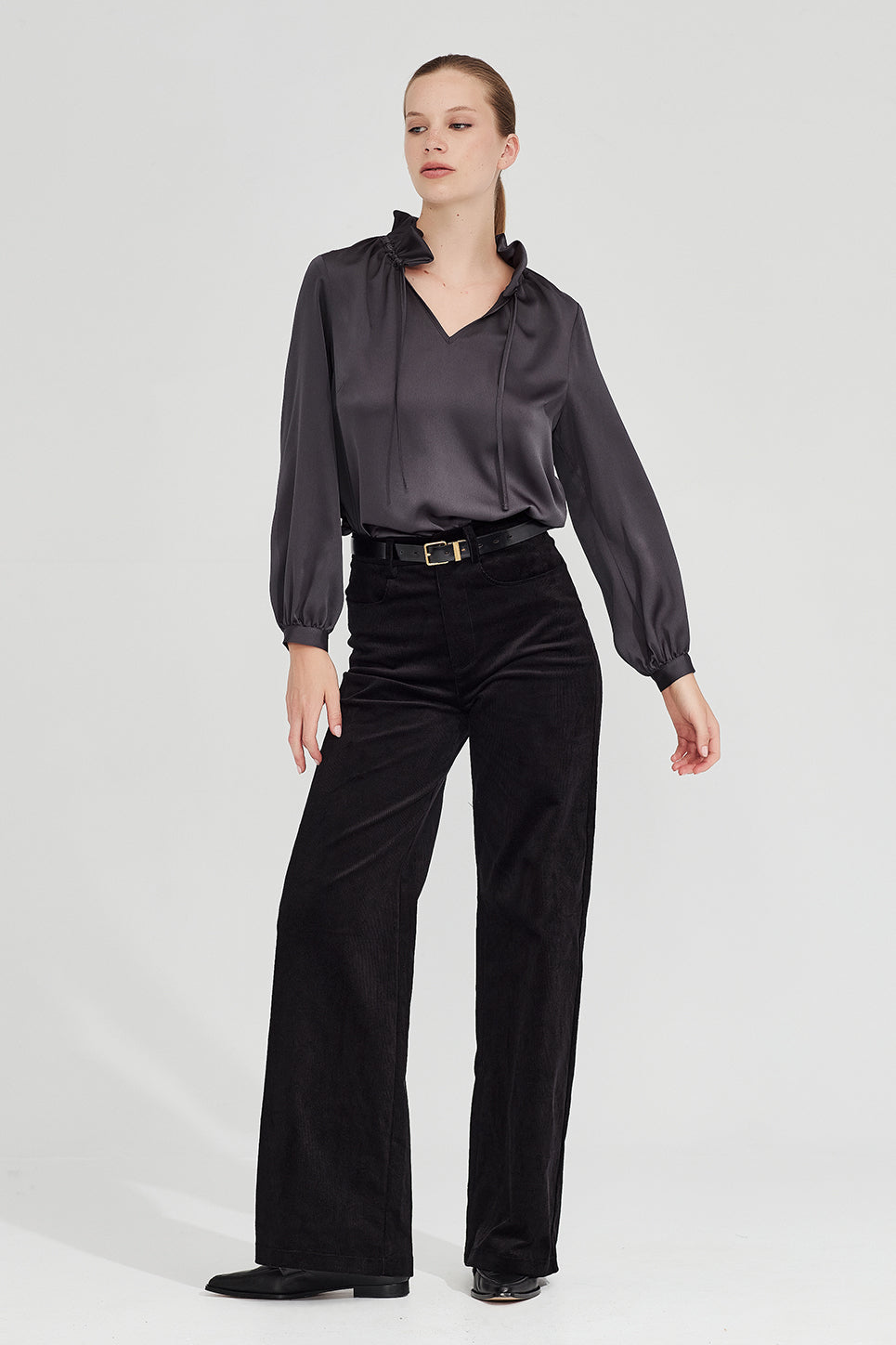 The Patti Blouse in Gunmetal