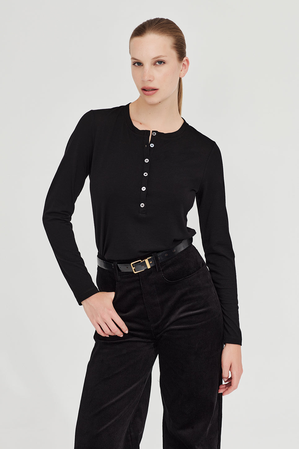 The Harris Henley in Black