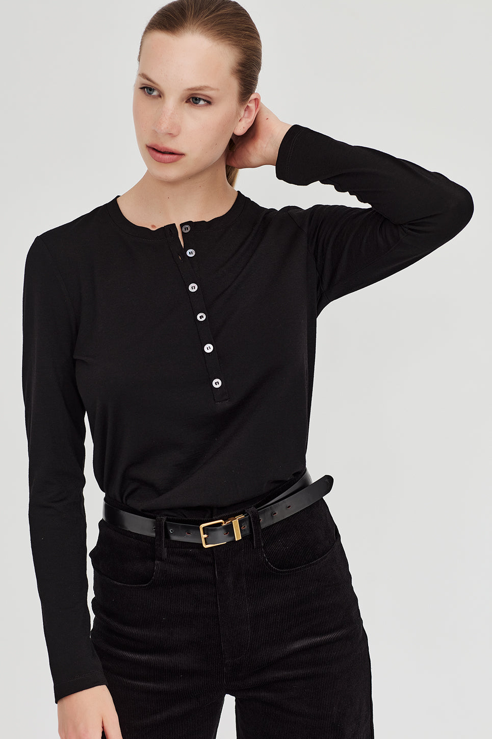 The Harris Henley in Black