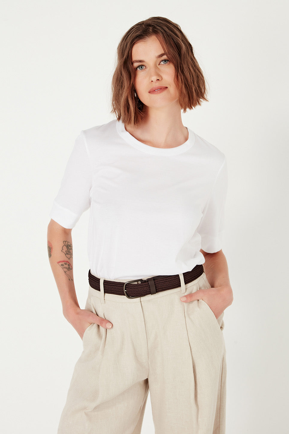 The Column Tee in White