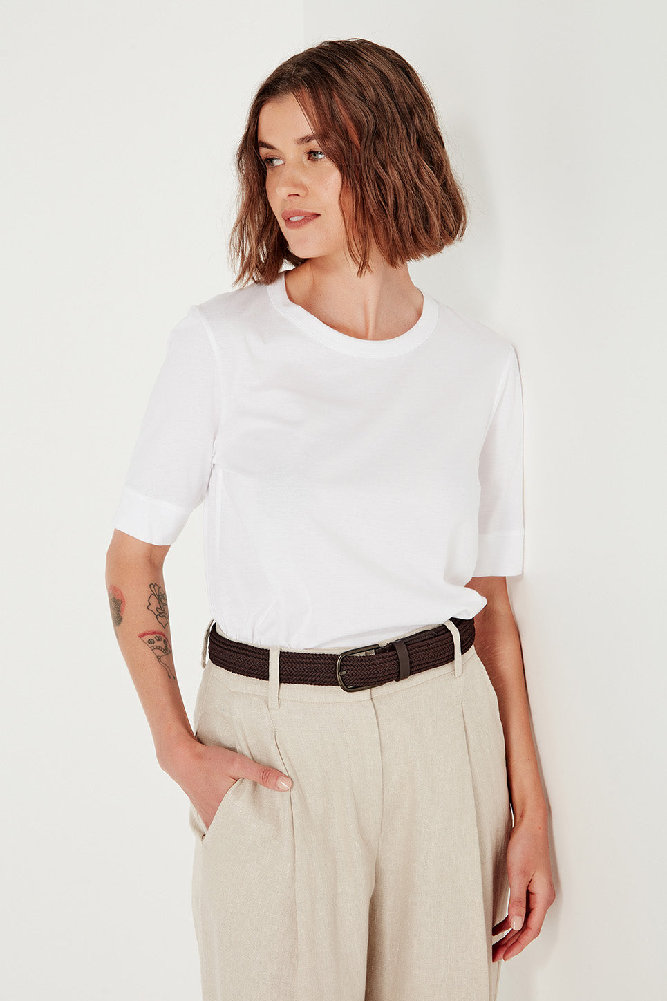 The Column Tee in White