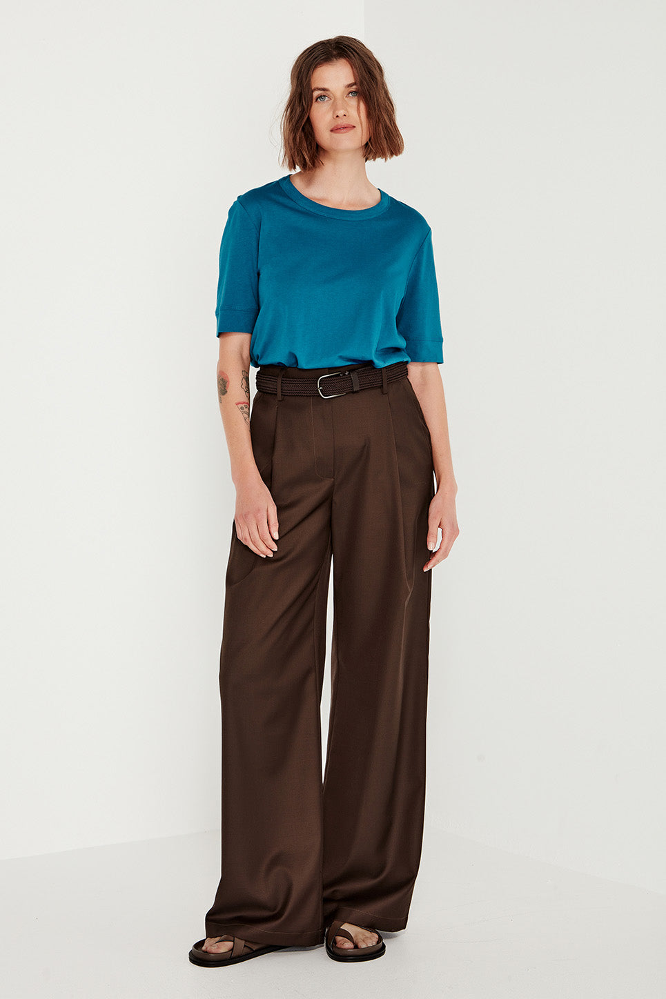 The Column Tee in Cerulean Blue
