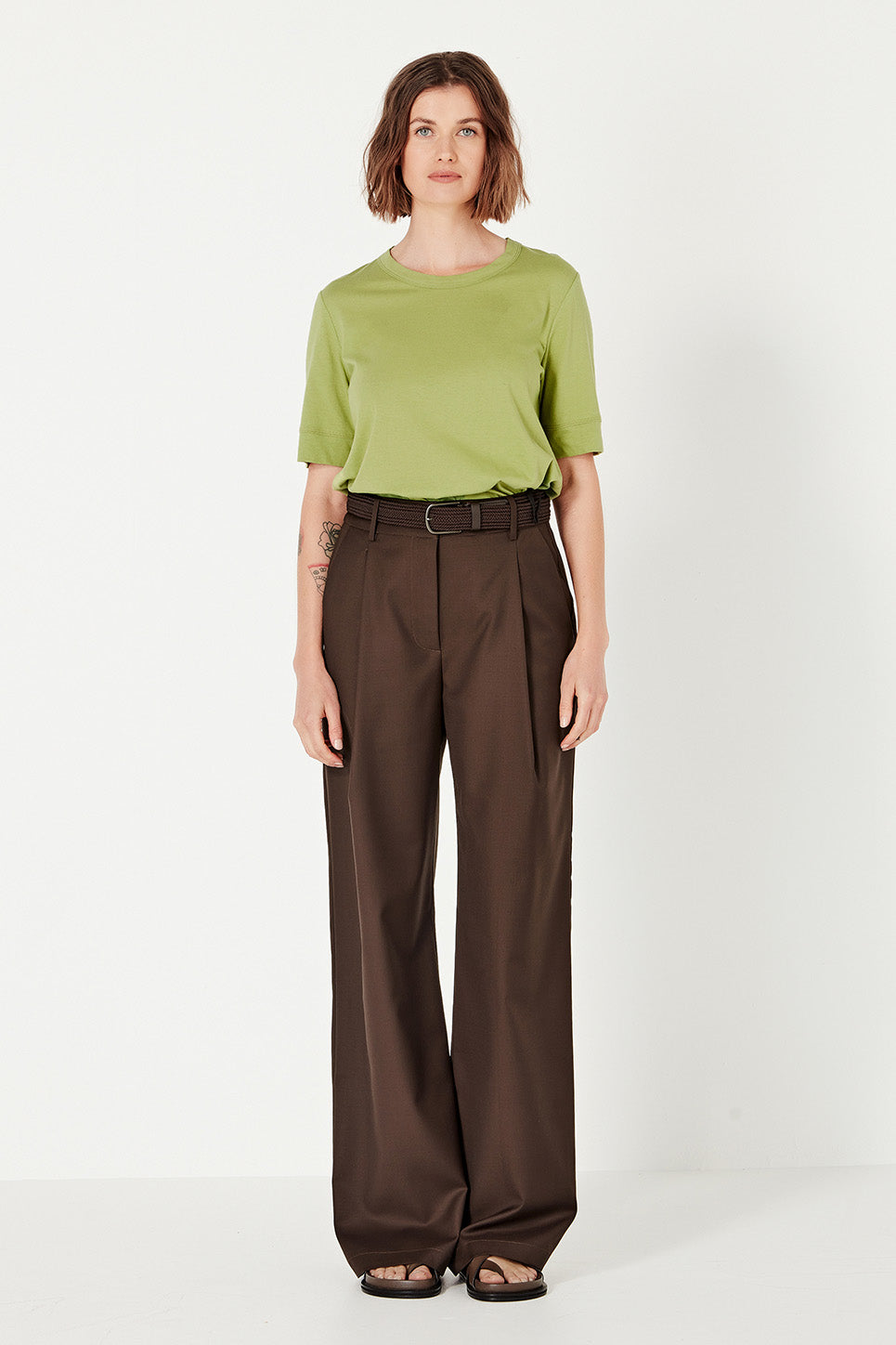 The Column Tee in Chartreuse