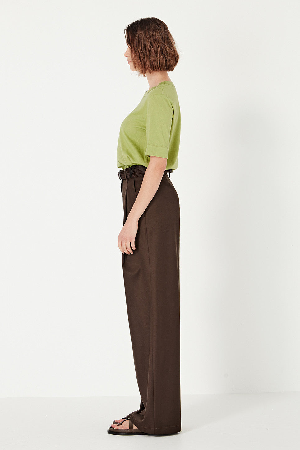 The Column Tee in Chartreuse