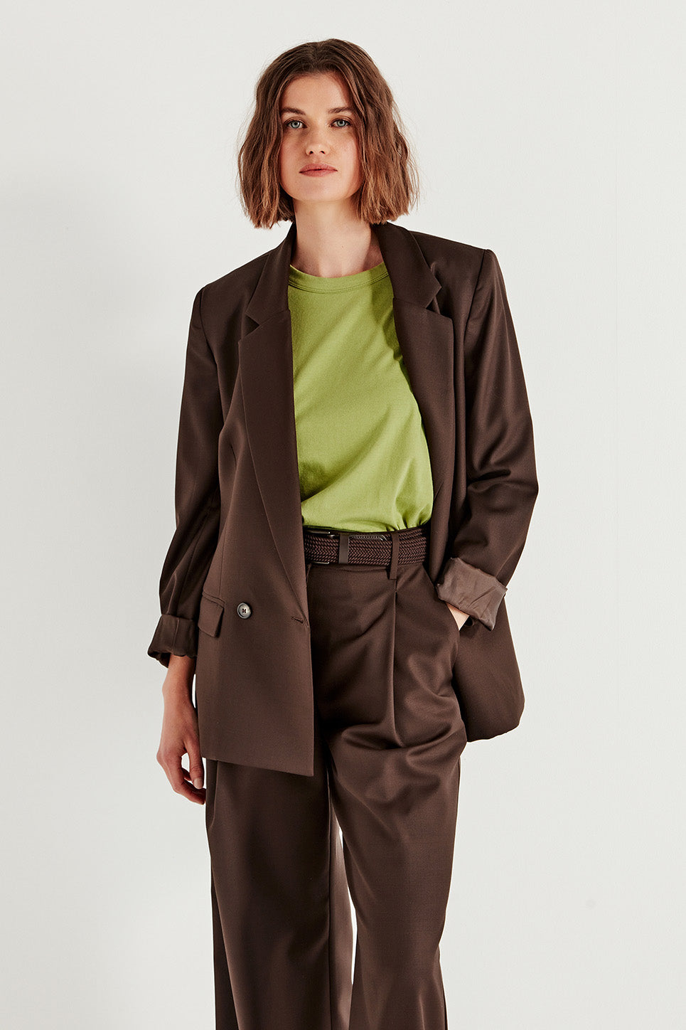 The Column Tee in Chartreuse