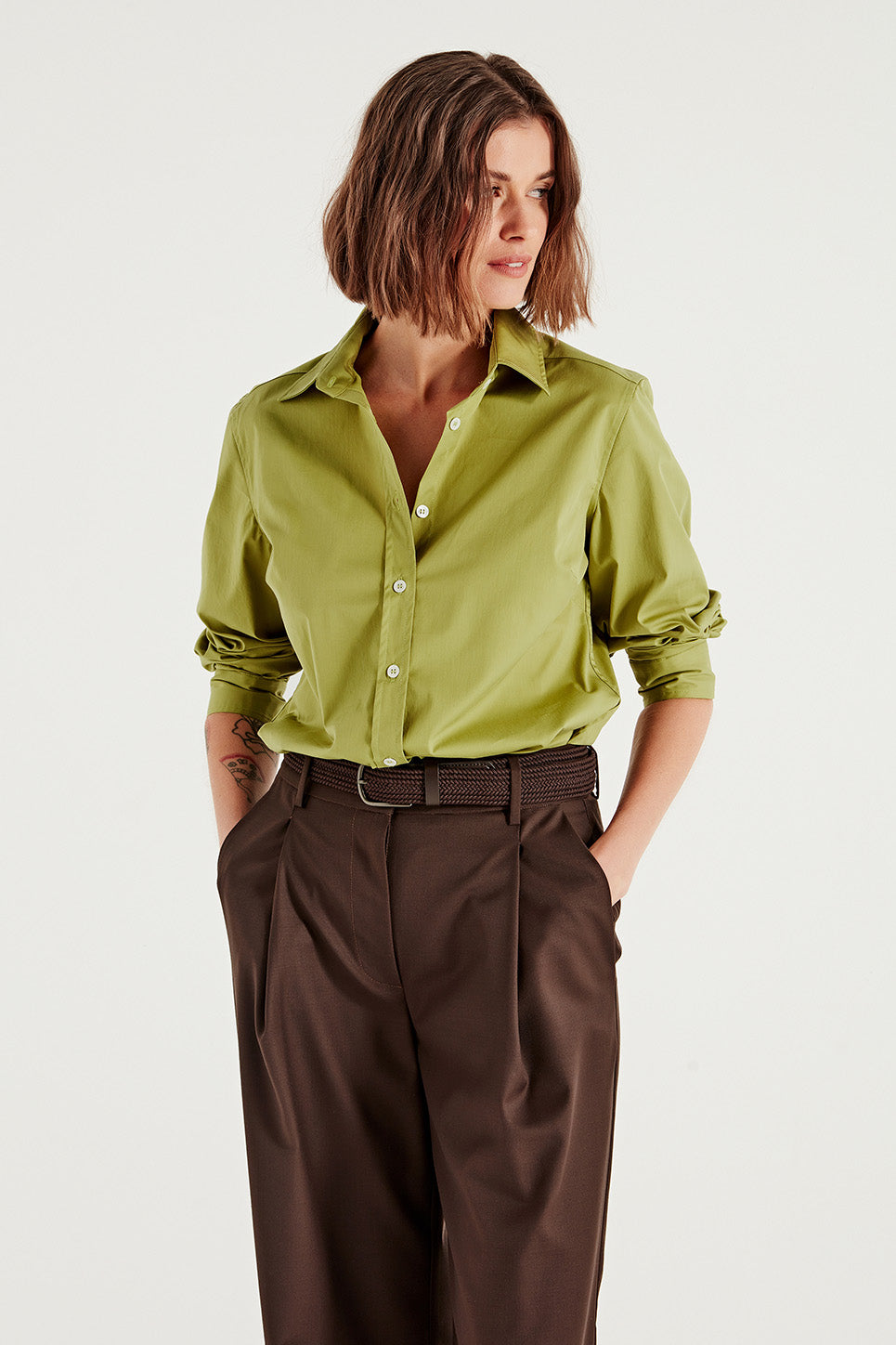 The Cairo Shirt in Chartreuse