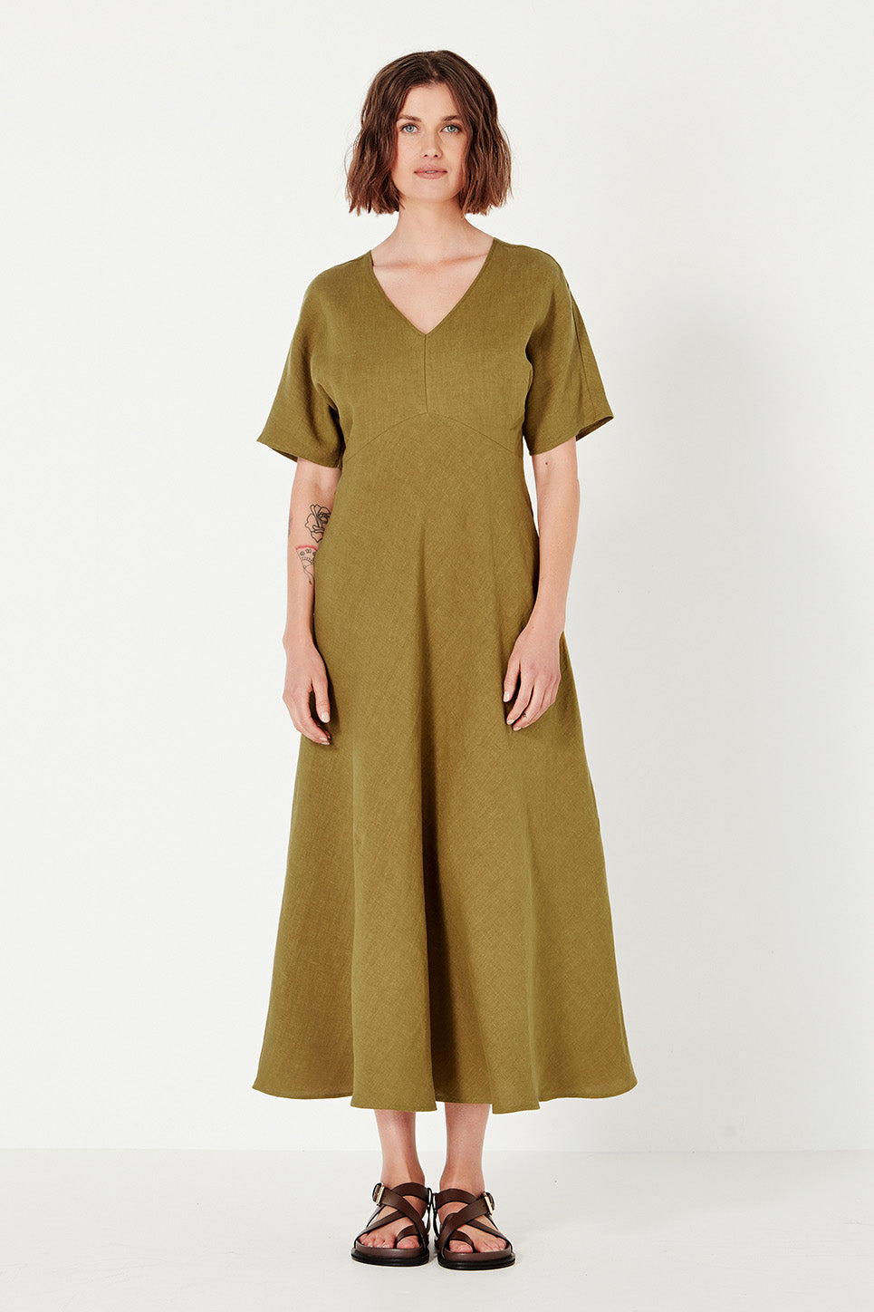 Evie Dress in Chartreuse