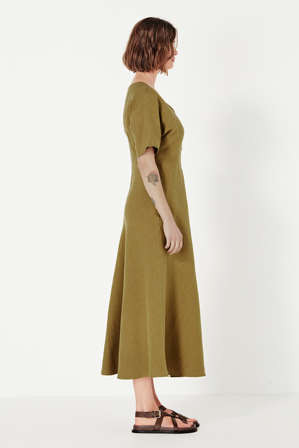 Evie Dress in Chartreuse