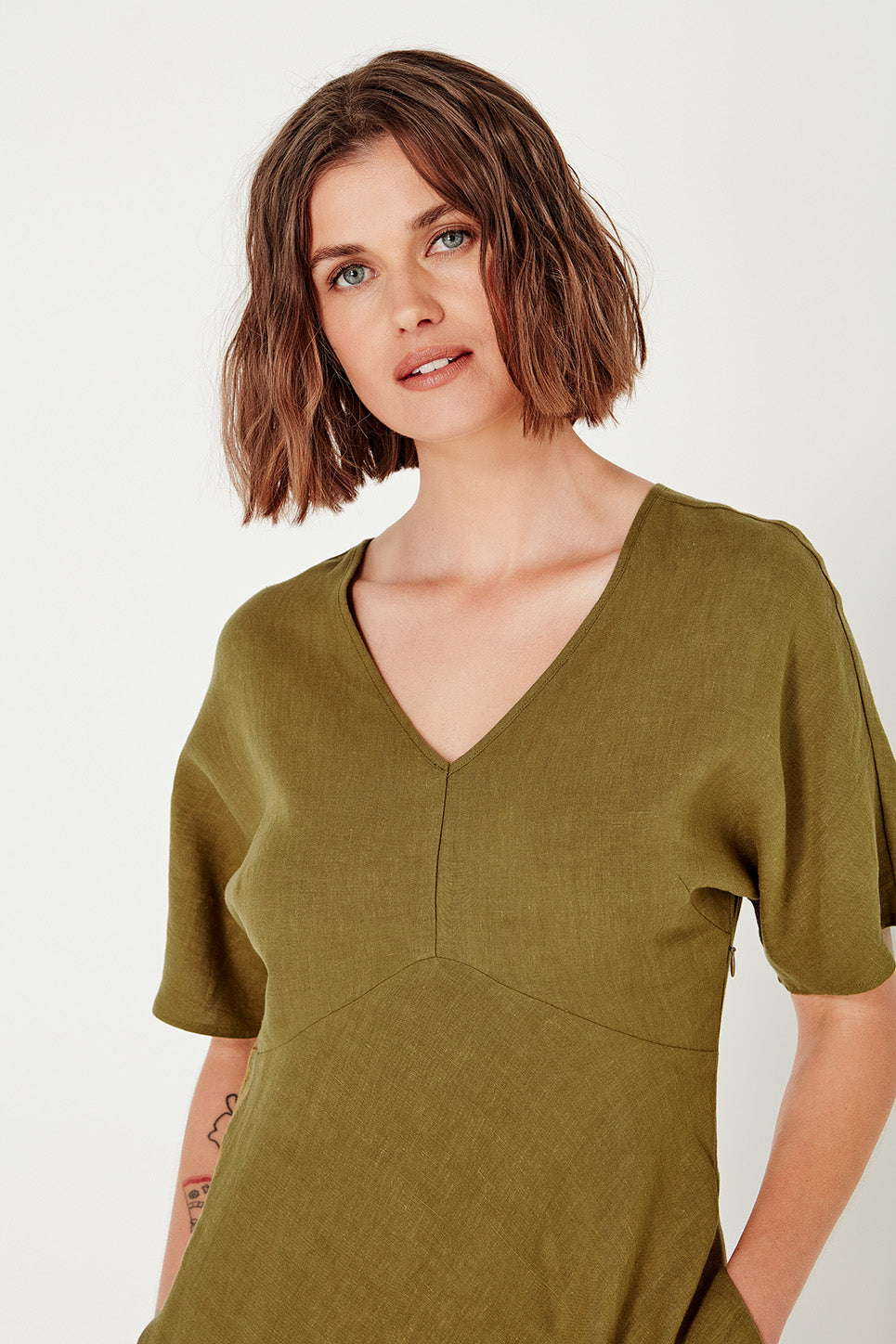 Evie Dress in Chartreuse