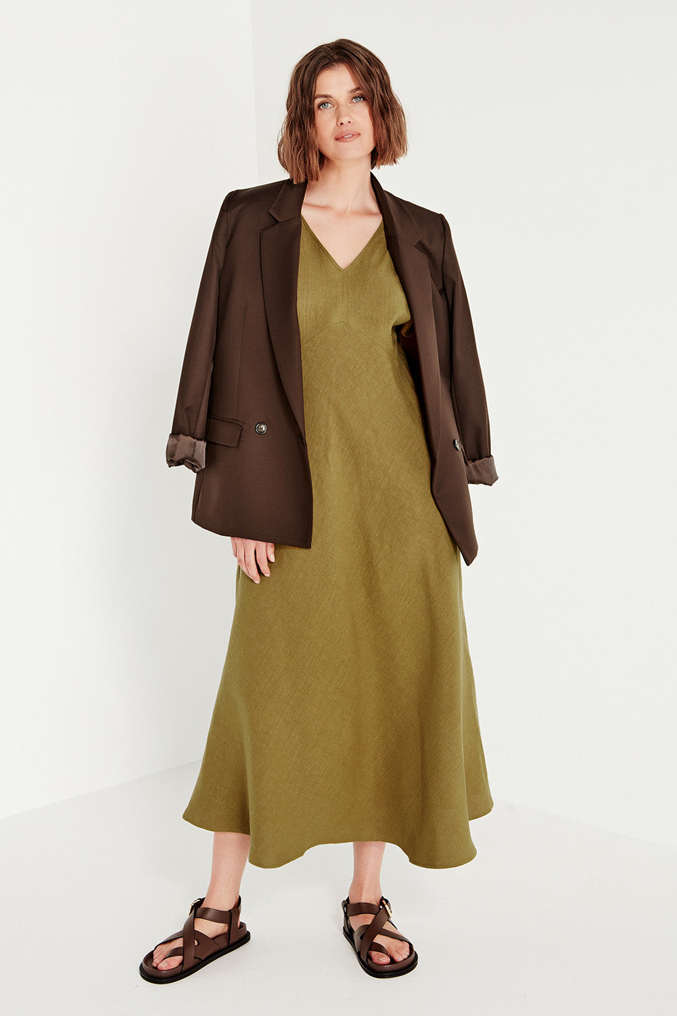 Evie Dress in Chartreuse